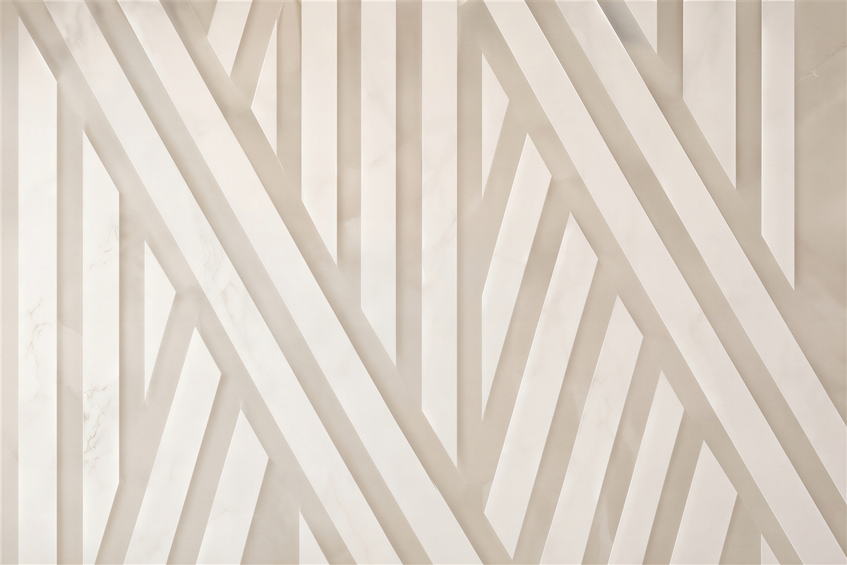 Fototapeta geometryczne pasy 3D beżowe nowoczesne do eleganckiego wnętrza