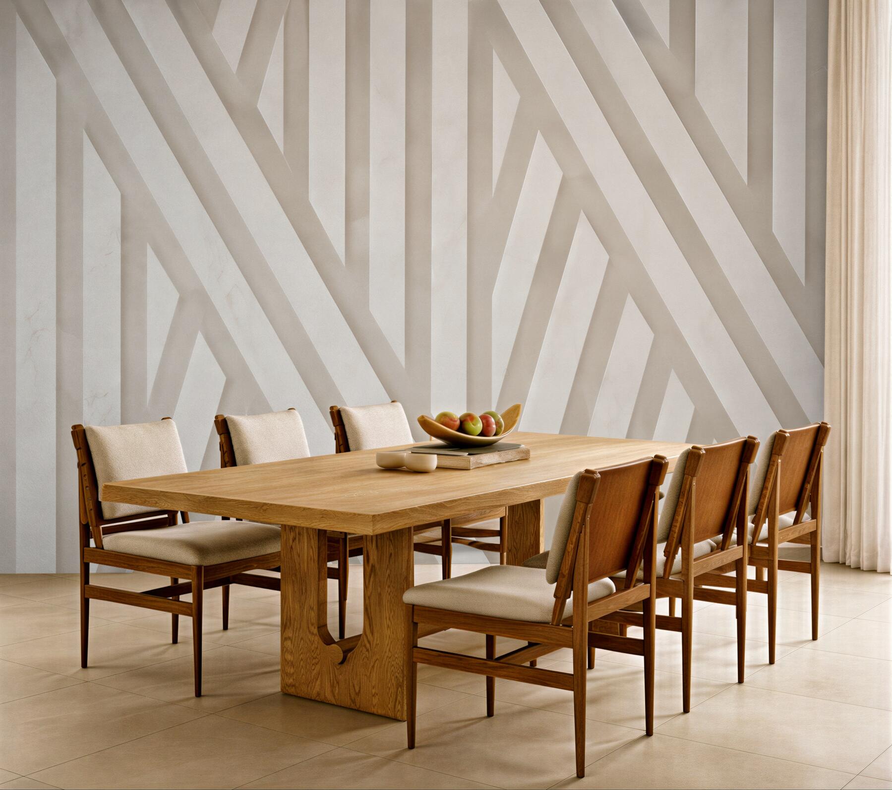 Fototapeta geometryczne pasy 3D beżowe nowoczesne do eleganckiego wnętrza?v23