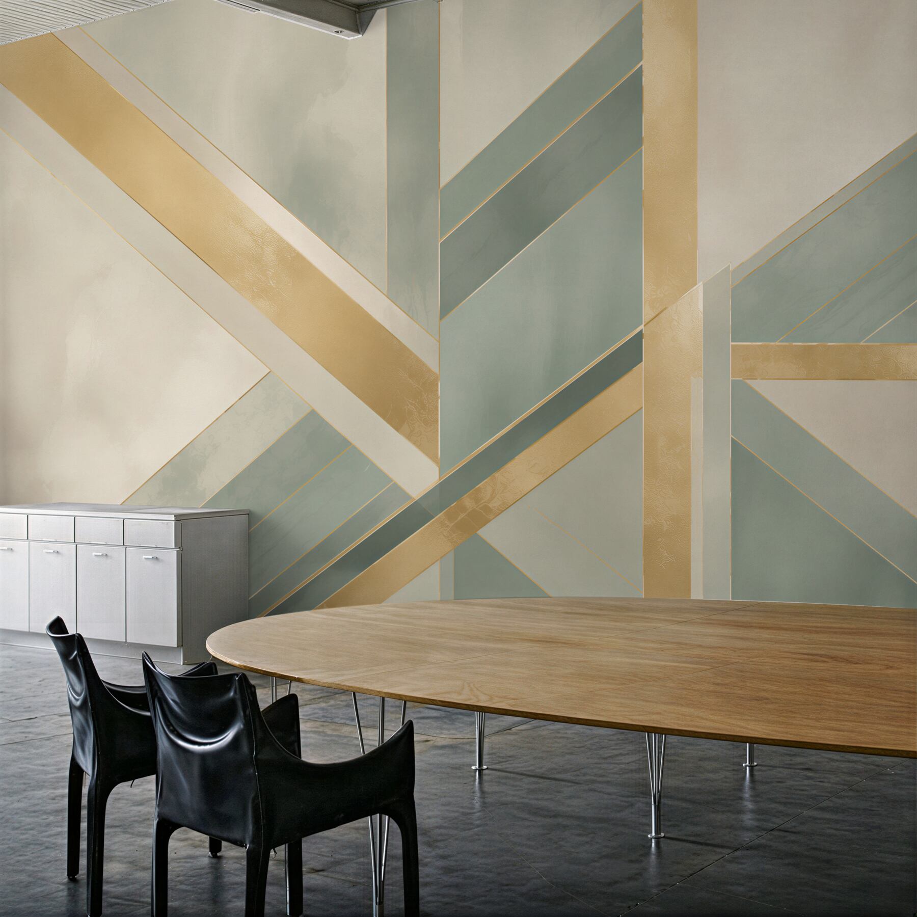 Fototapeta geometryczna abstrakcja w błękicie i złocie art deco?v23
