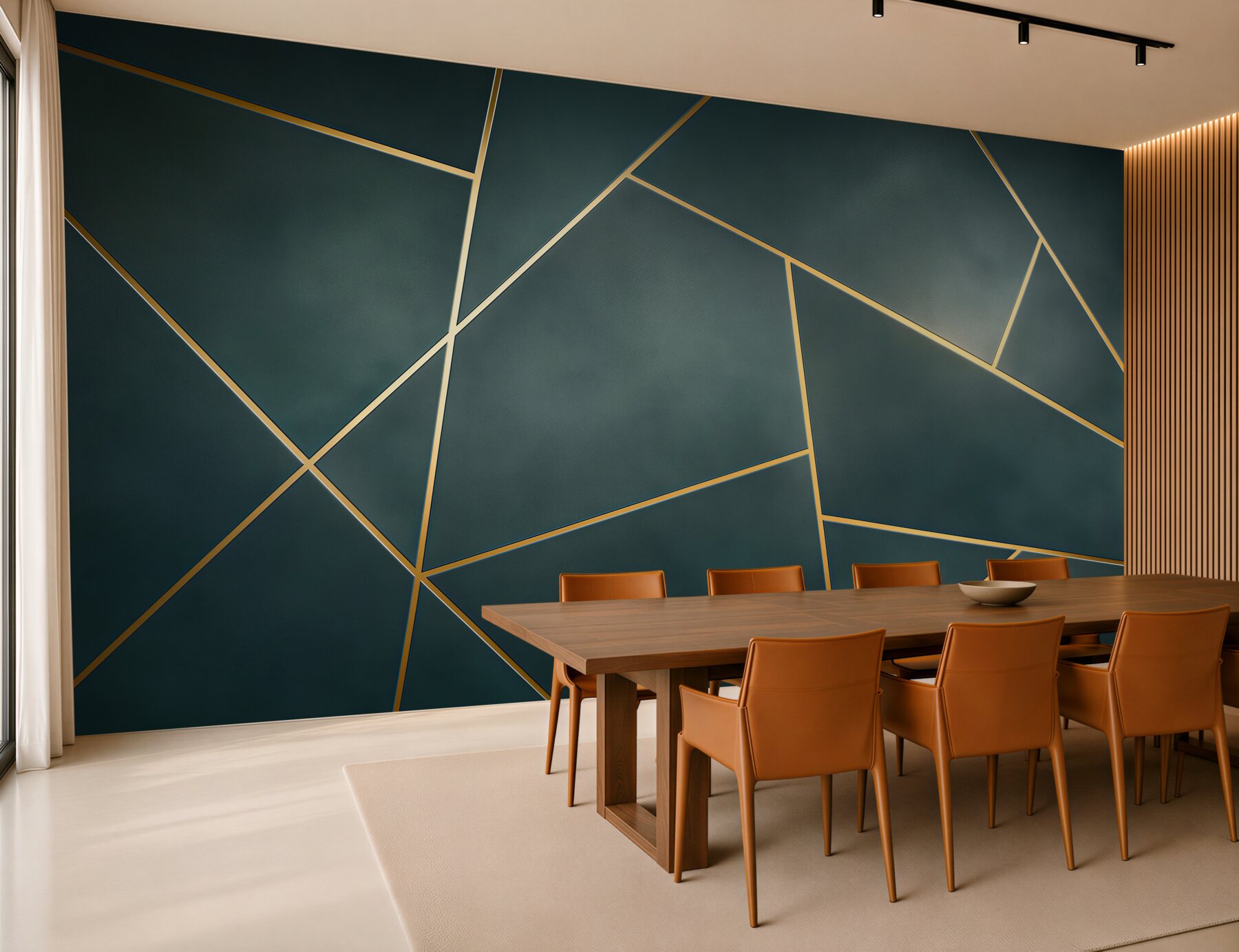 Fototapeta geometryczne panele granatowe ze złotymi liniami nowoczesne?v23