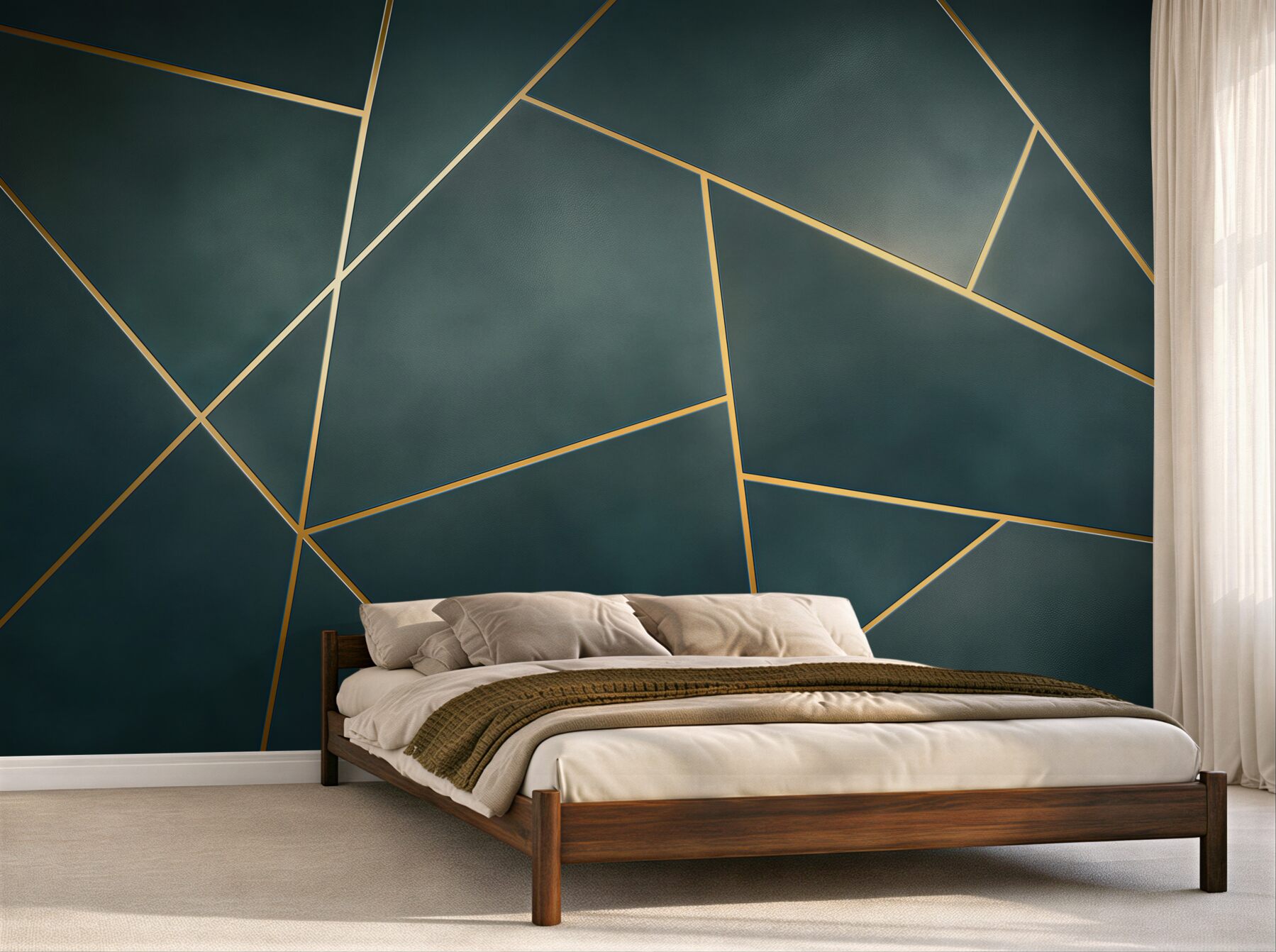 Fototapeta geometryczne panele granatowe ze złotymi liniami nowoczesne?v23