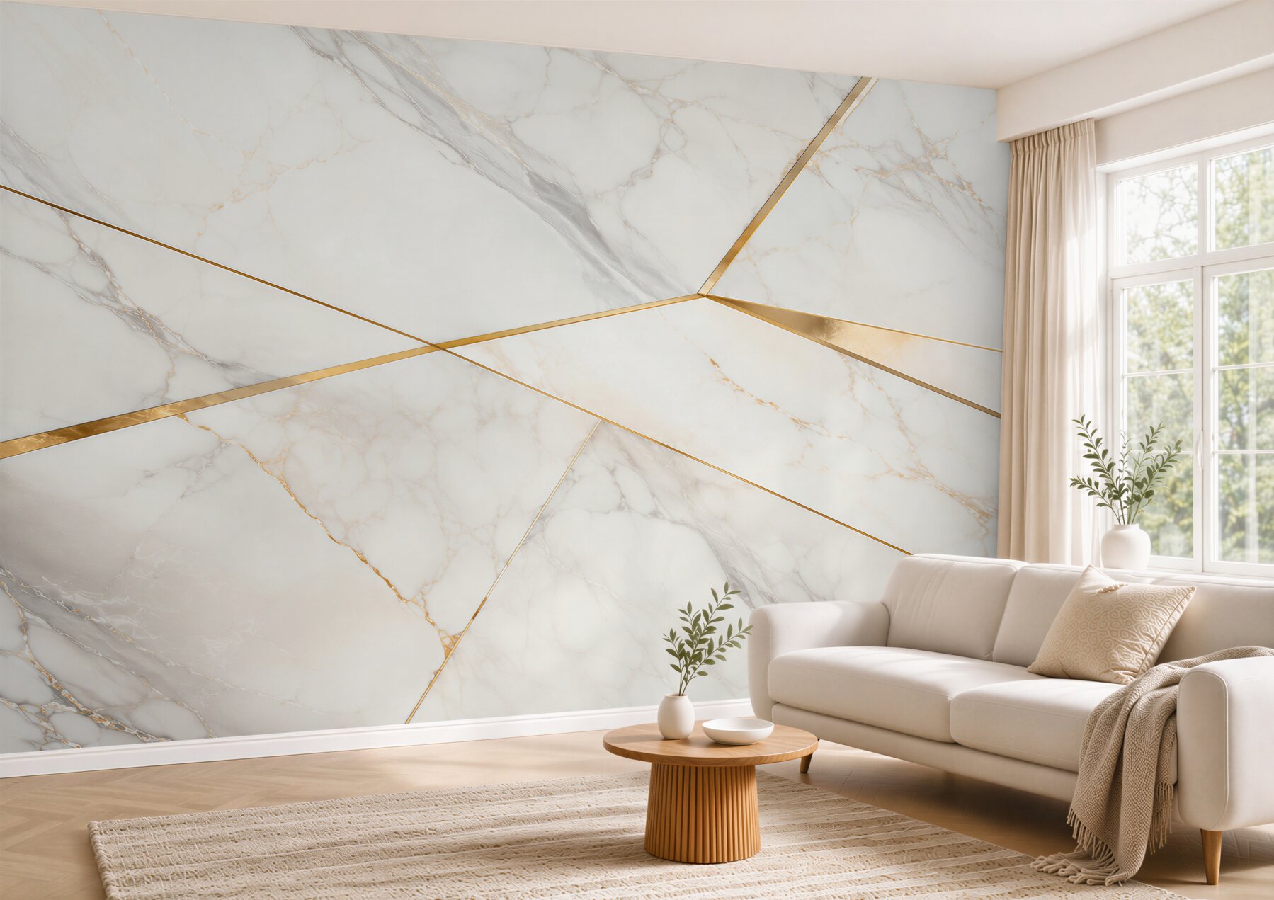 Fototapeta biały marmur ze złotymi liniami nowoczesna geometryczna elegancja?v23