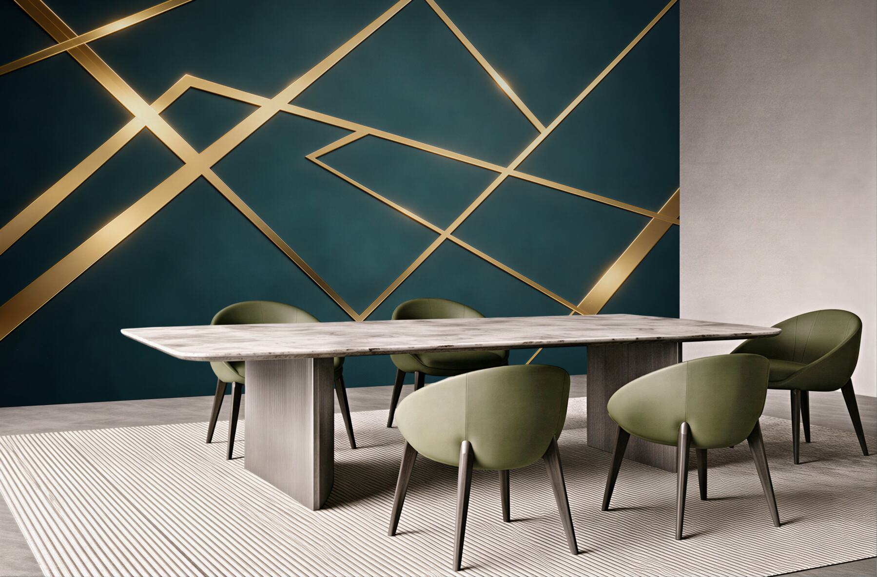 Fototapeta geometryczne złote linie na ciemnozielonym tle glamour?v23