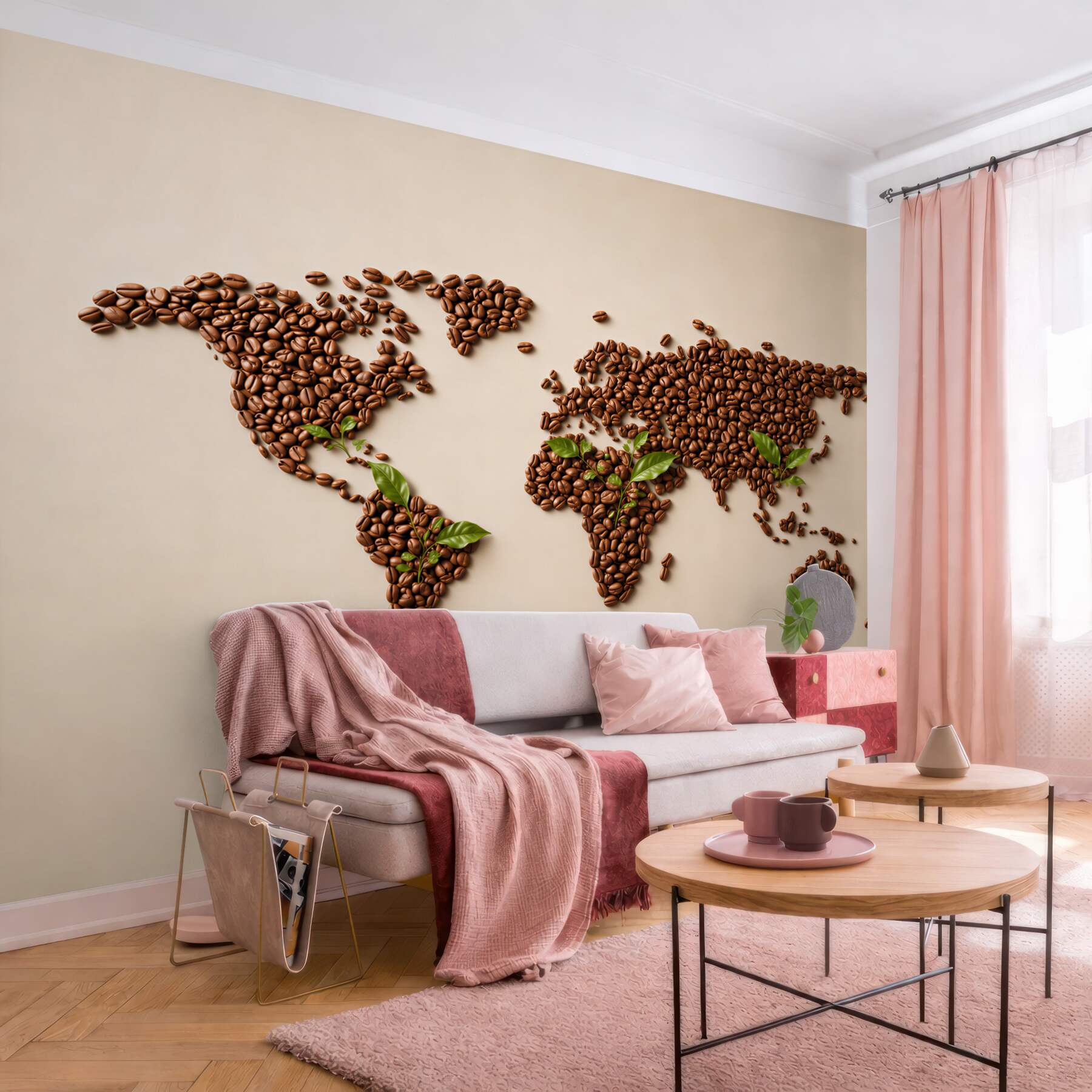 Fototapeta mapa świata z ziaren kawy do kawiarni i kuchni?v23
