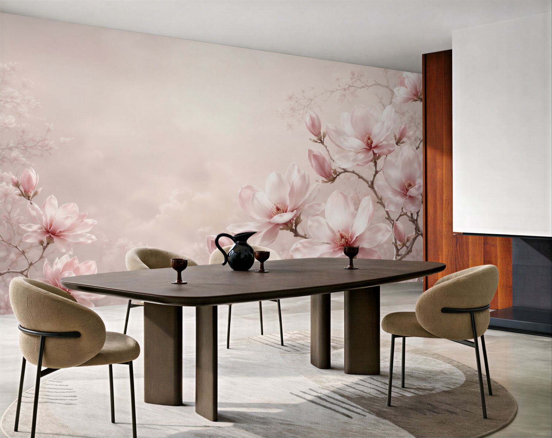Fototapeta kwiaty magnolii pudrowy róż delikatna do sypialni?v23