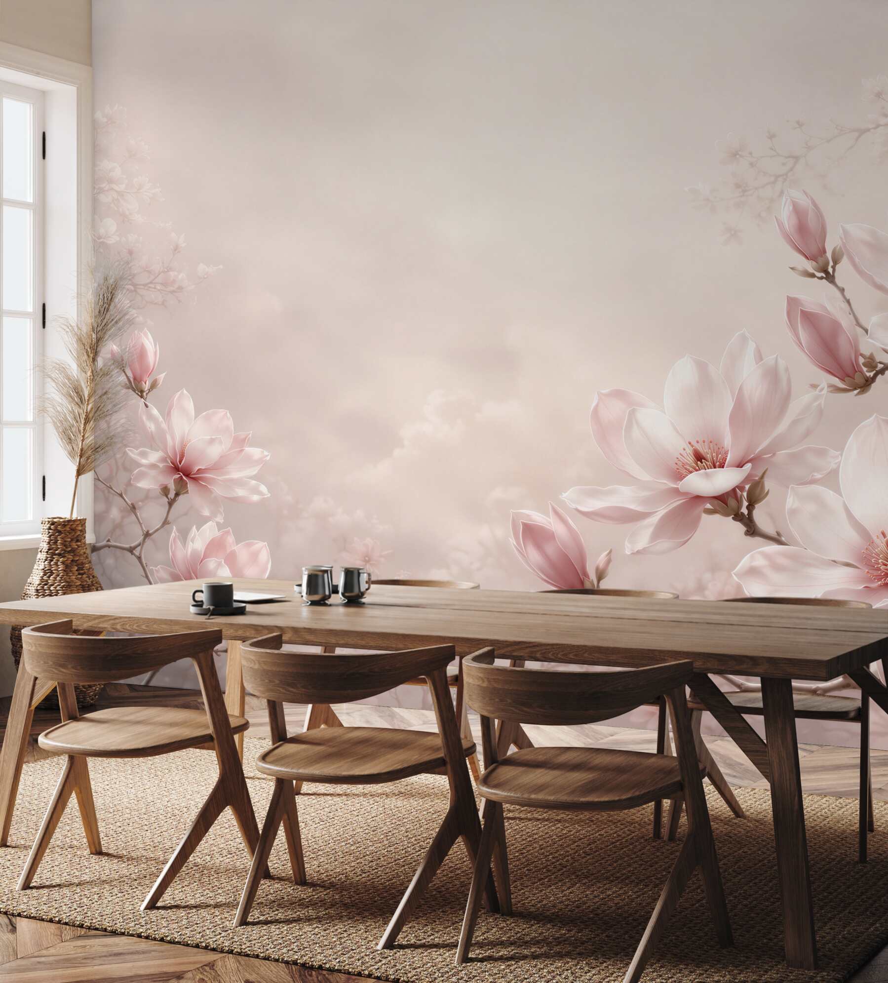 Fototapeta kwiaty magnolii pudrowy róż delikatna do sypialni?v23