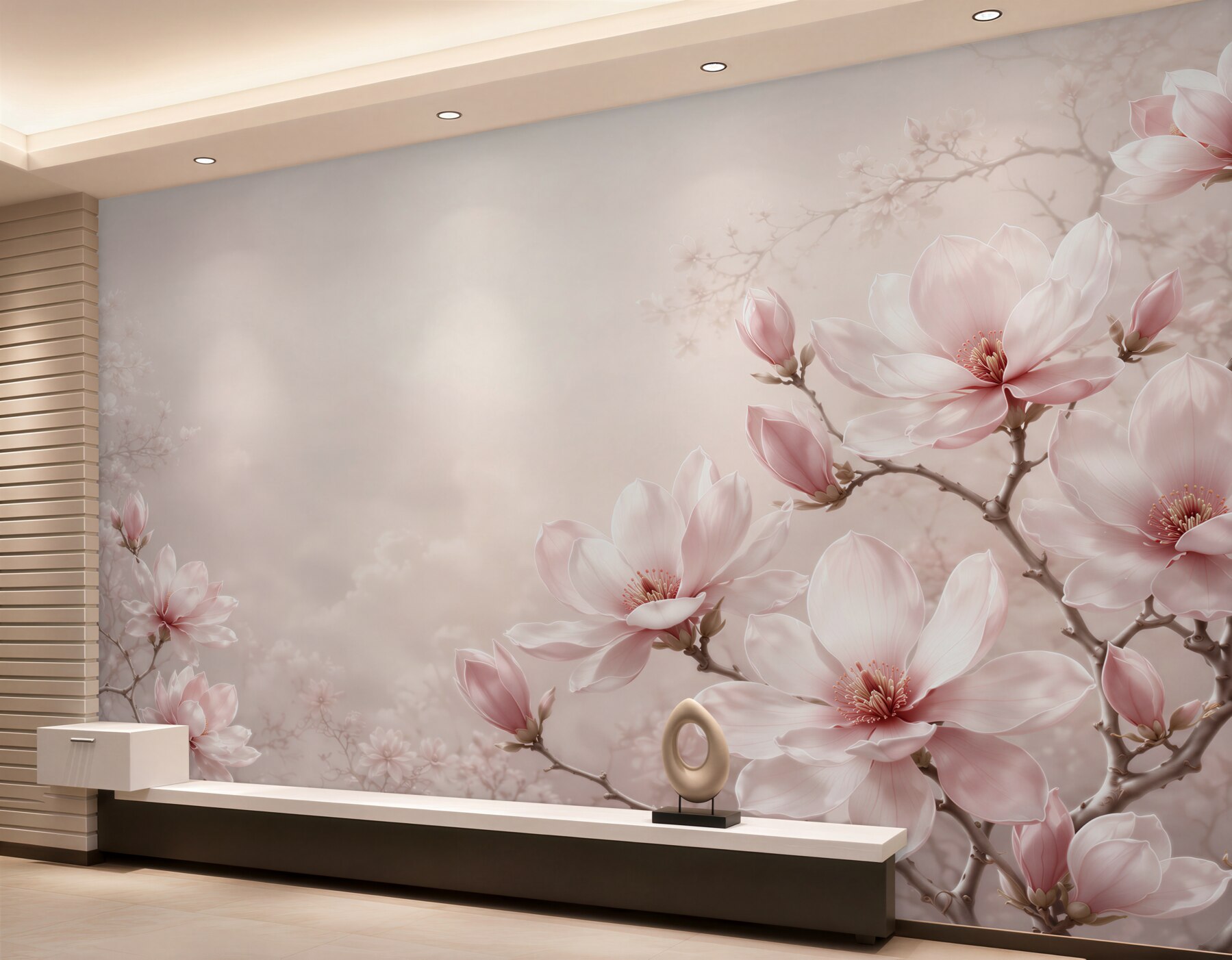 Fototapeta kwiaty magnolii pudrowy róż delikatna do sypialni?v23