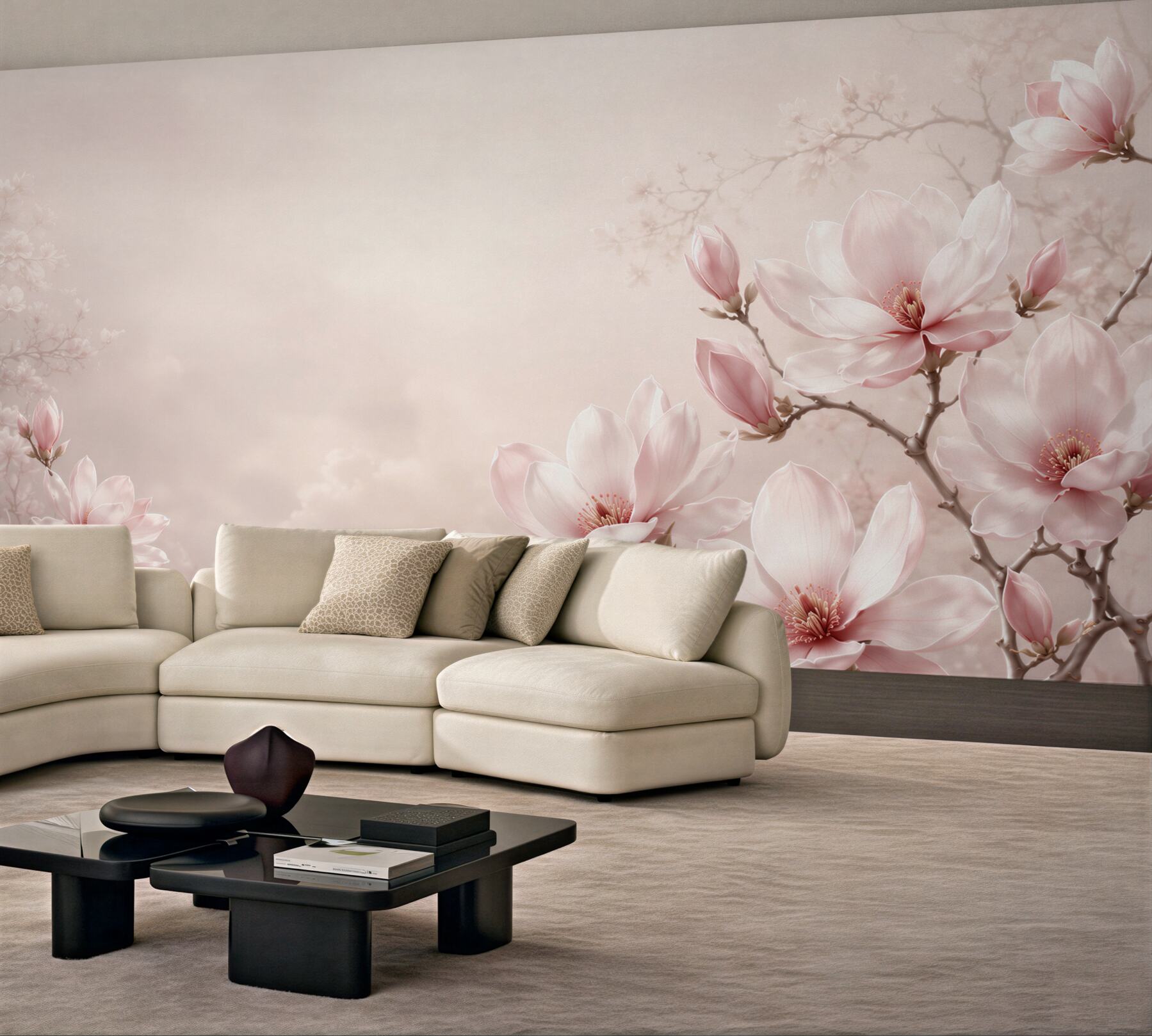 Fototapeta kwiaty magnolii pudrowy róż delikatna do sypialni?v23