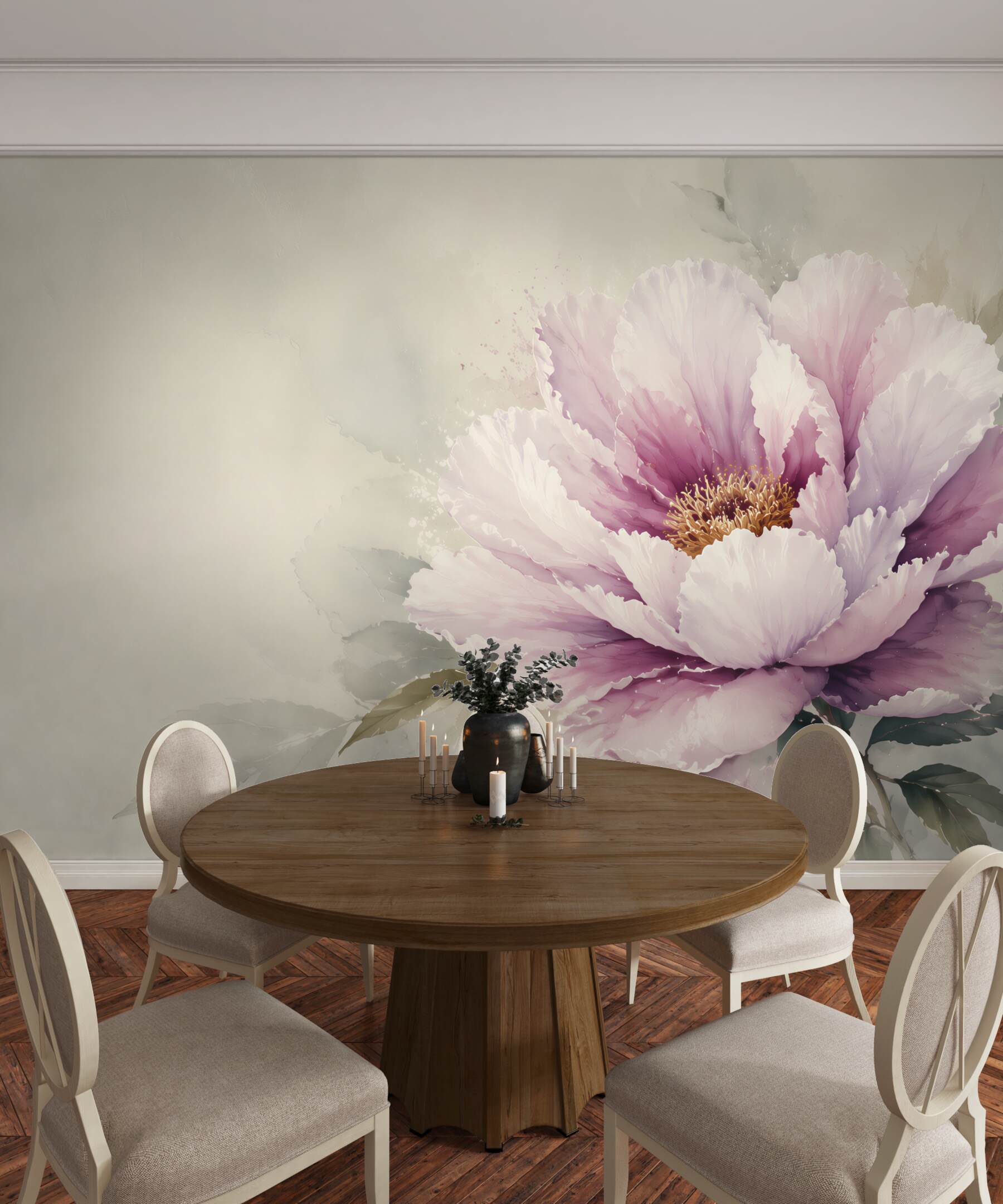 Fototapeta duży kwiat piwonii pudrowy róż elegancka do salonu?v23