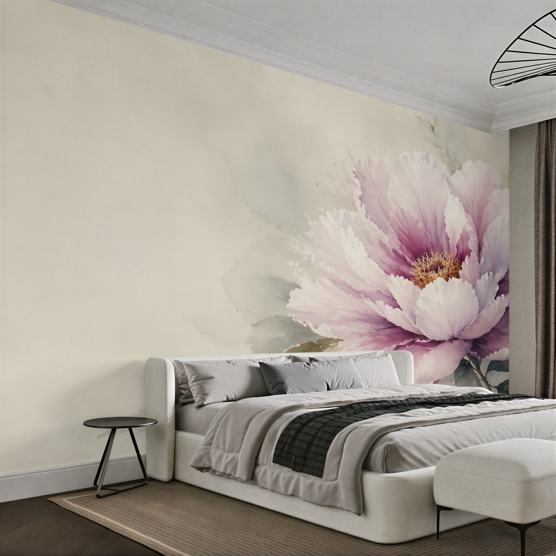 Fototapeta duży kwiat piwonii pudrowy róż elegancka do salonu?v23
