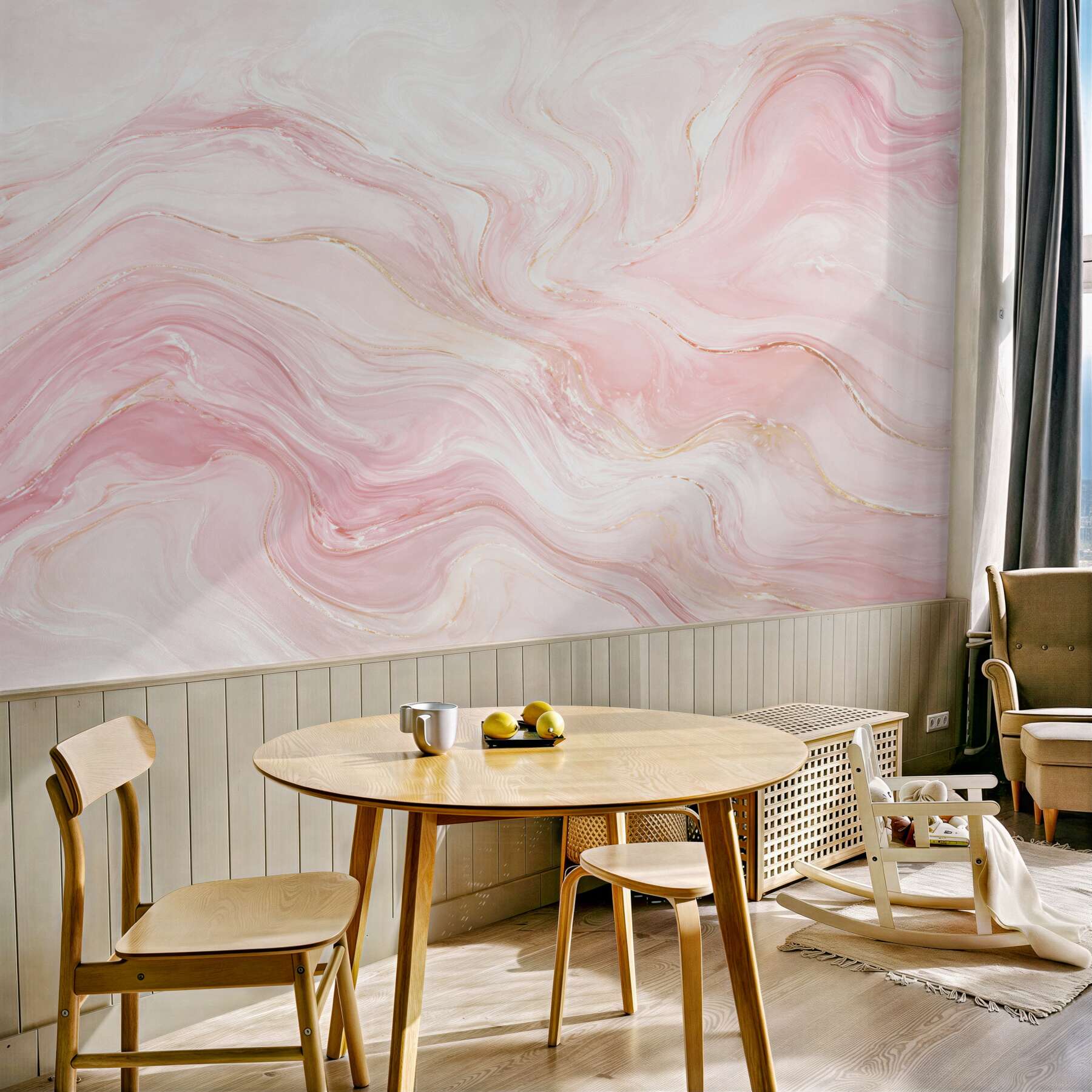 Fototapeta marmur różowy pastelowy ze złotymi żyłkami elegancka?v23