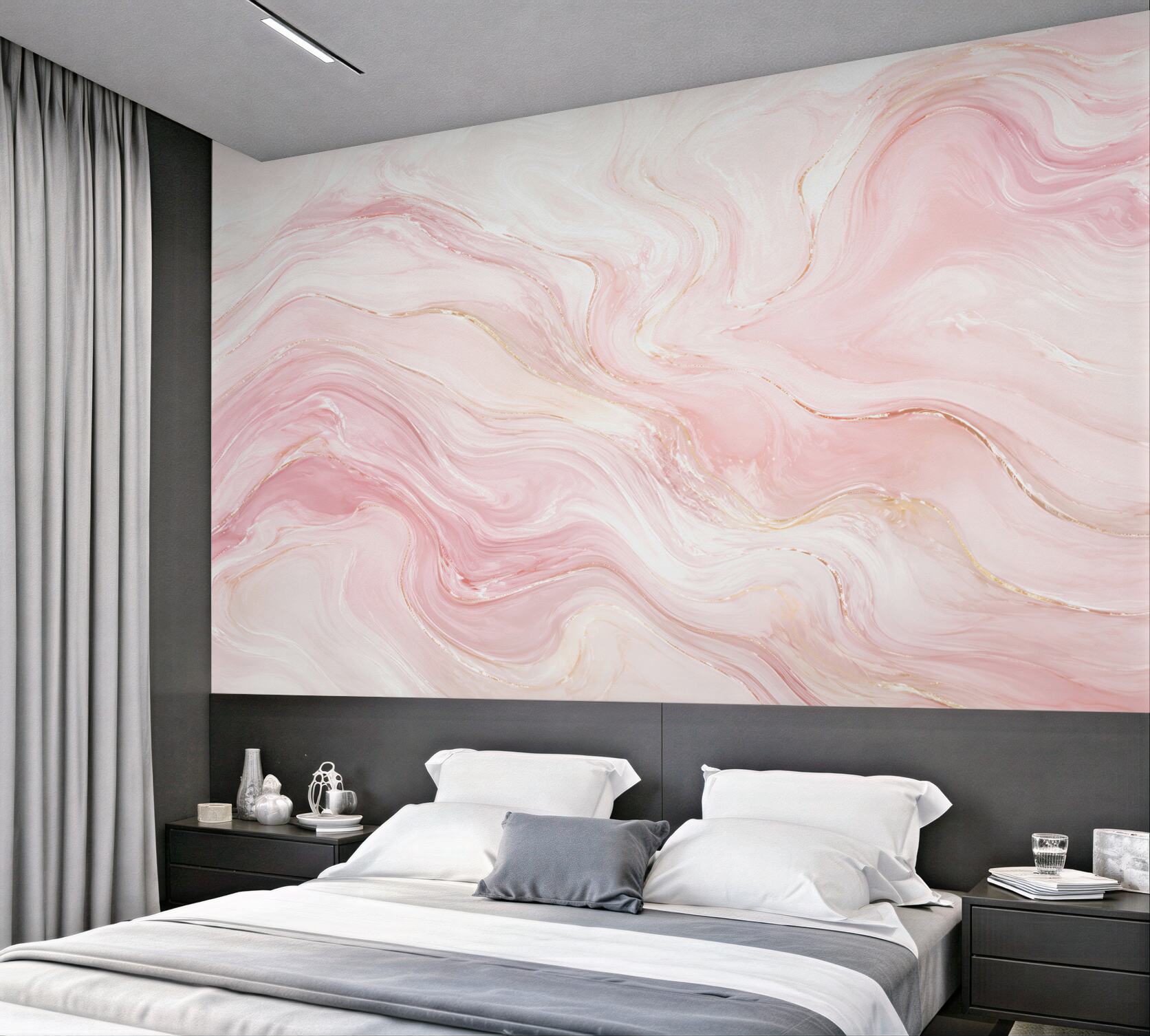 Fototapeta marmur różowy pastelowy ze złotymi żyłkami elegancka?v23