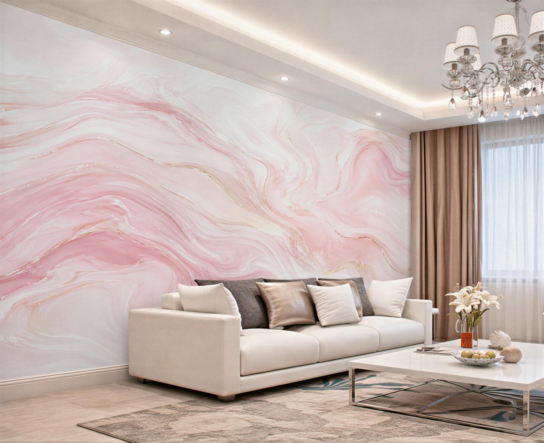 Fototapeta marmur różowy pastelowy ze złotymi żyłkami elegancka?v23