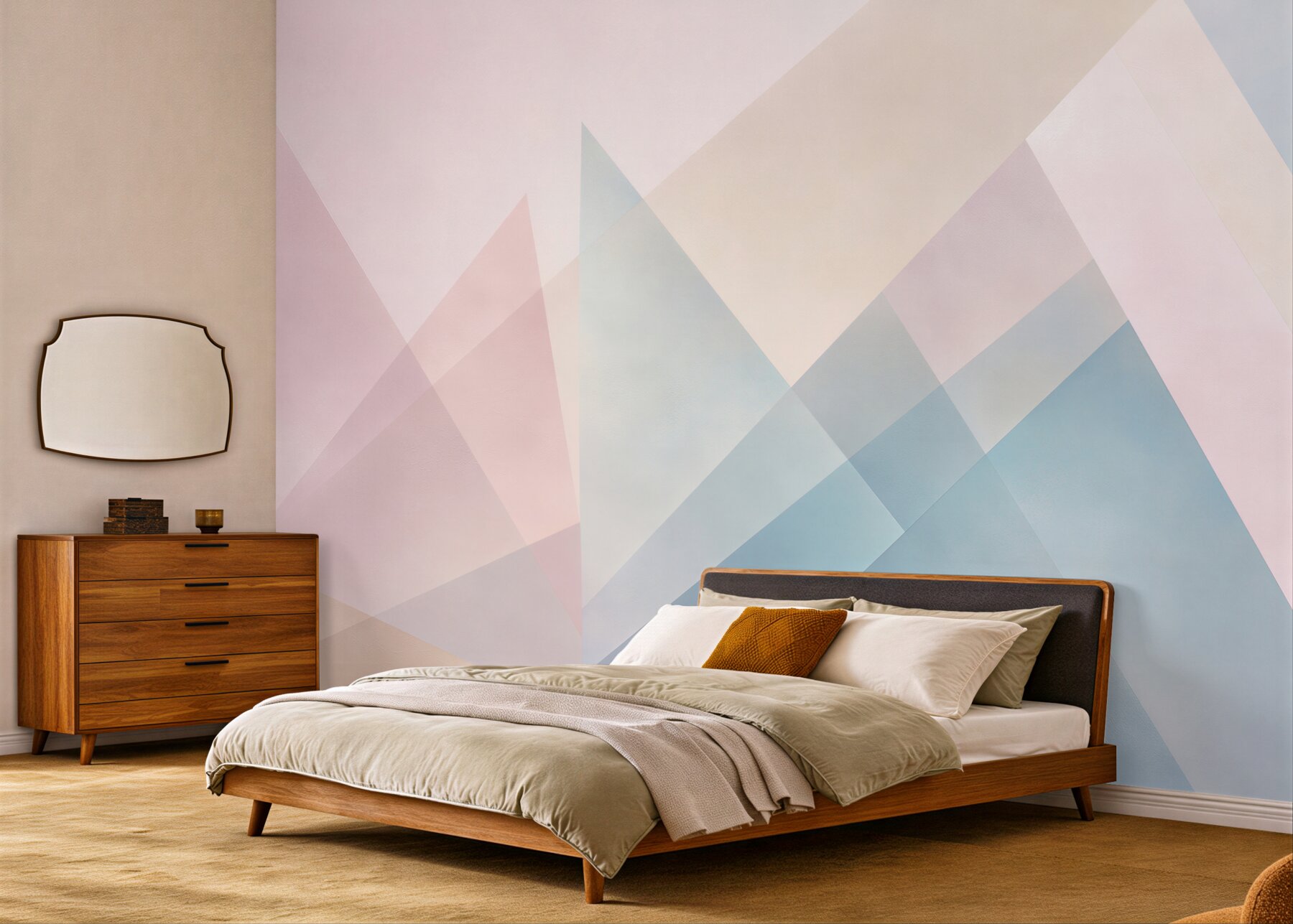 Fototapeta geometryczna abstrakcja pastelowa różowo błękitna do nowoczesnego wnętrza?v23