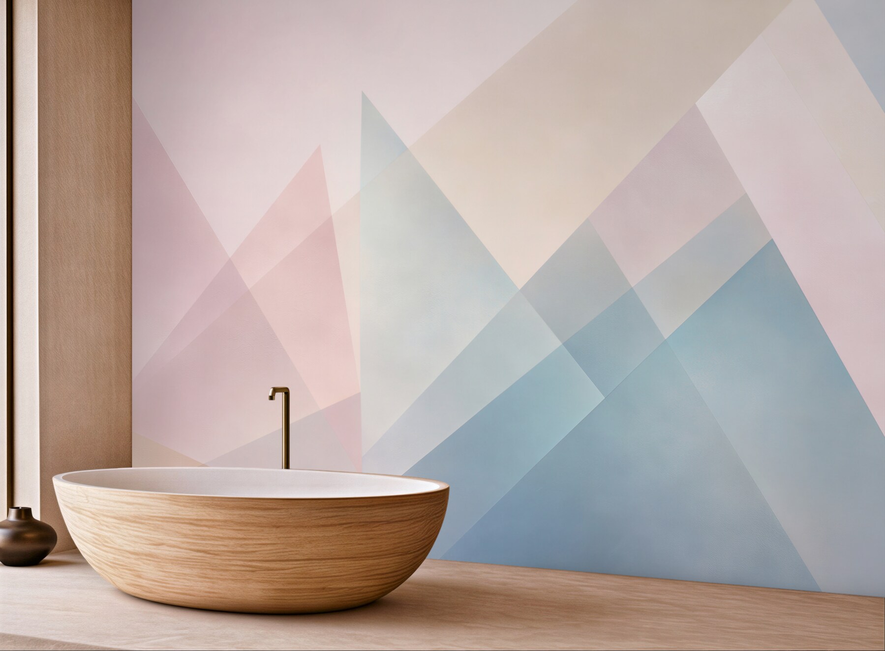 Fototapeta geometryczna abstrakcja pastelowa różowo błękitna do nowoczesnego wnętrza?v23