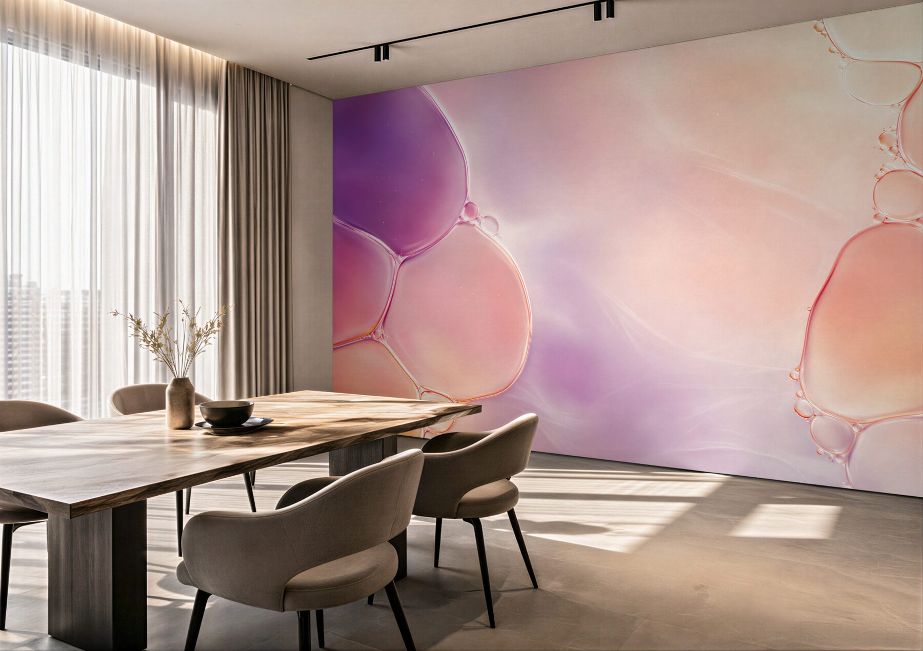 Fototapeta abstrakcyjne bąble w pastelowym różu i fiolecie nowoczesna?v23