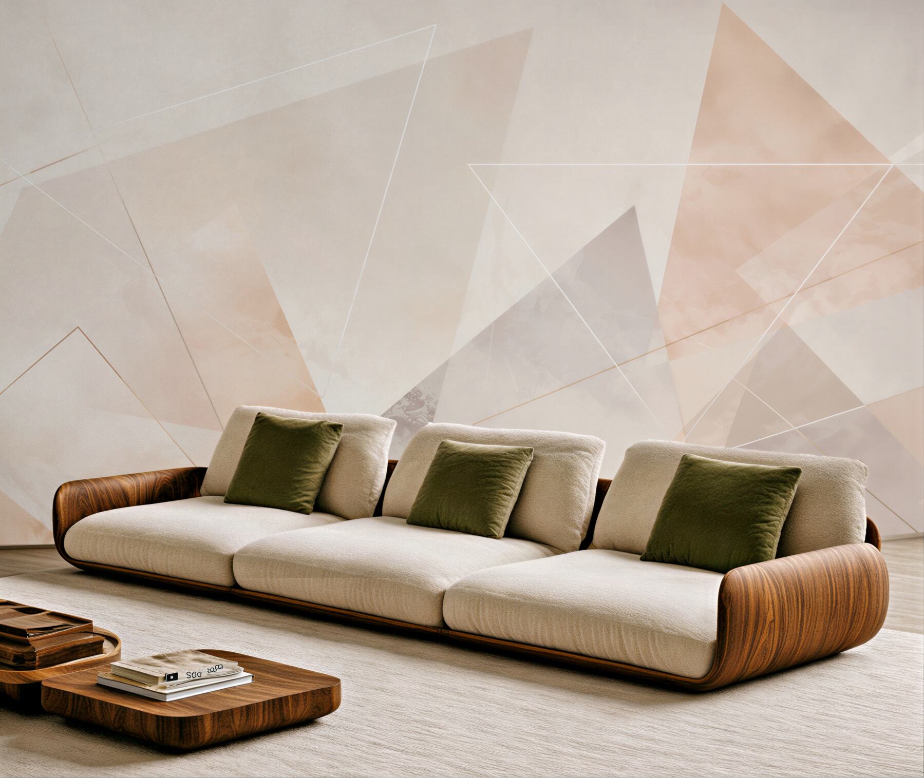 Fototapeta geometryczne trójkąty beżowe abstrakcyjne do nowoczesnego wnętrza?v23