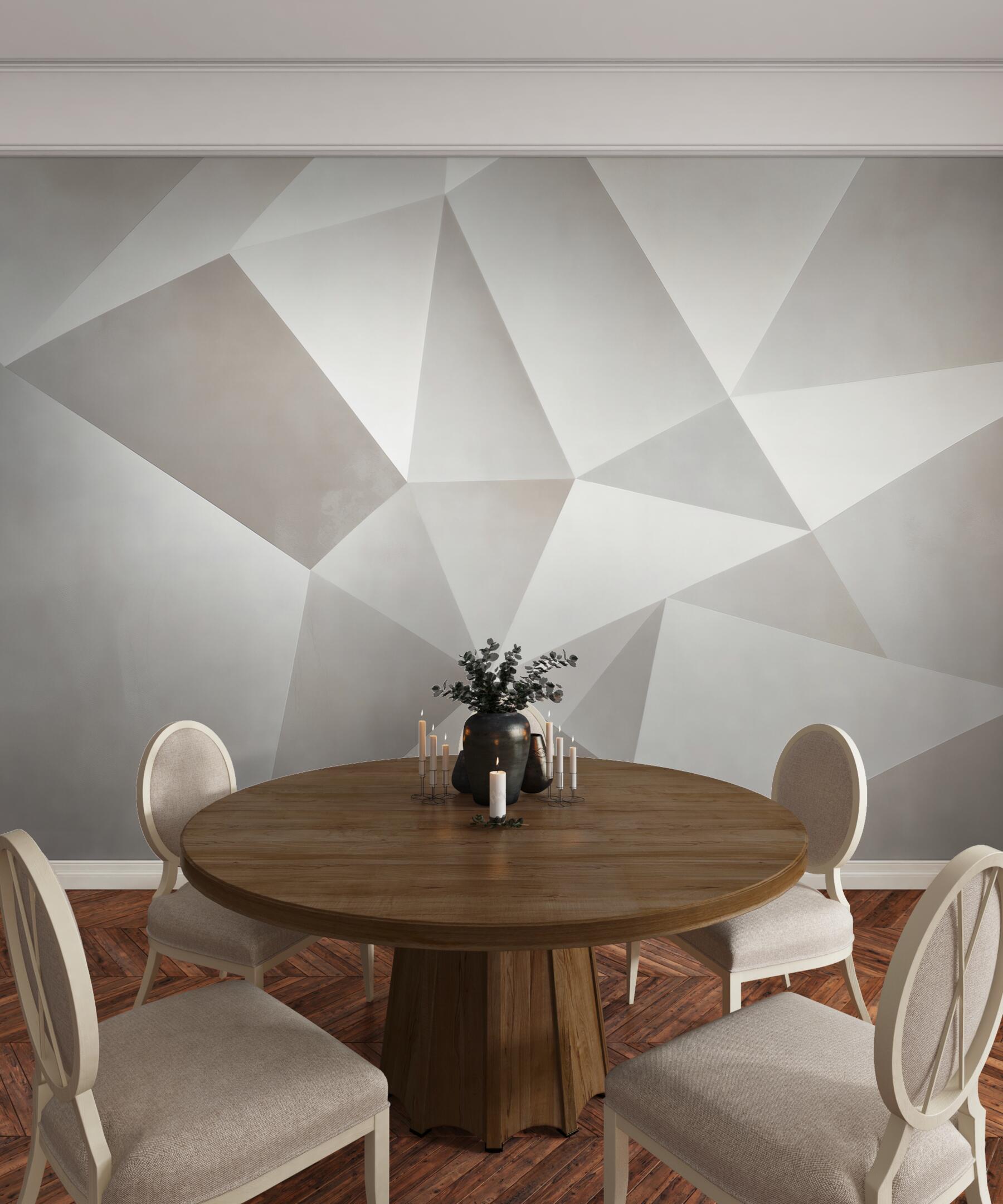 Fototapeta geometryczne trójkąty beżowe nowoczesna abstrakcja 3D?v23