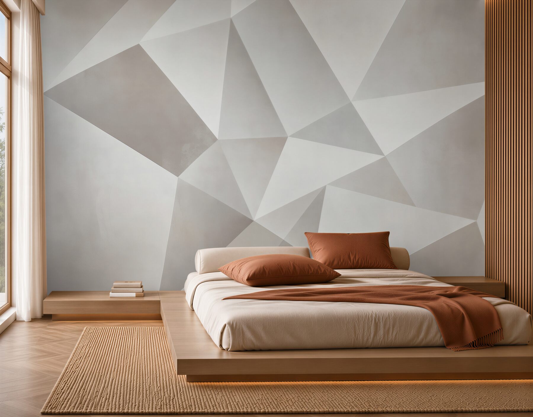 Fototapeta geometryczne trójkąty beżowe nowoczesna abstrakcja 3D?v23