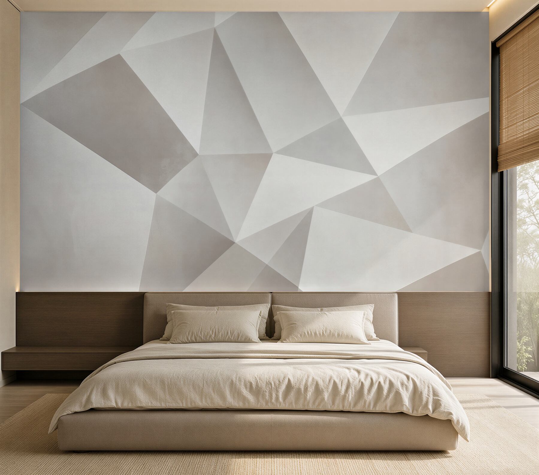 Fototapeta geometryczne trójkąty beżowe nowoczesna abstrakcja 3D?v23