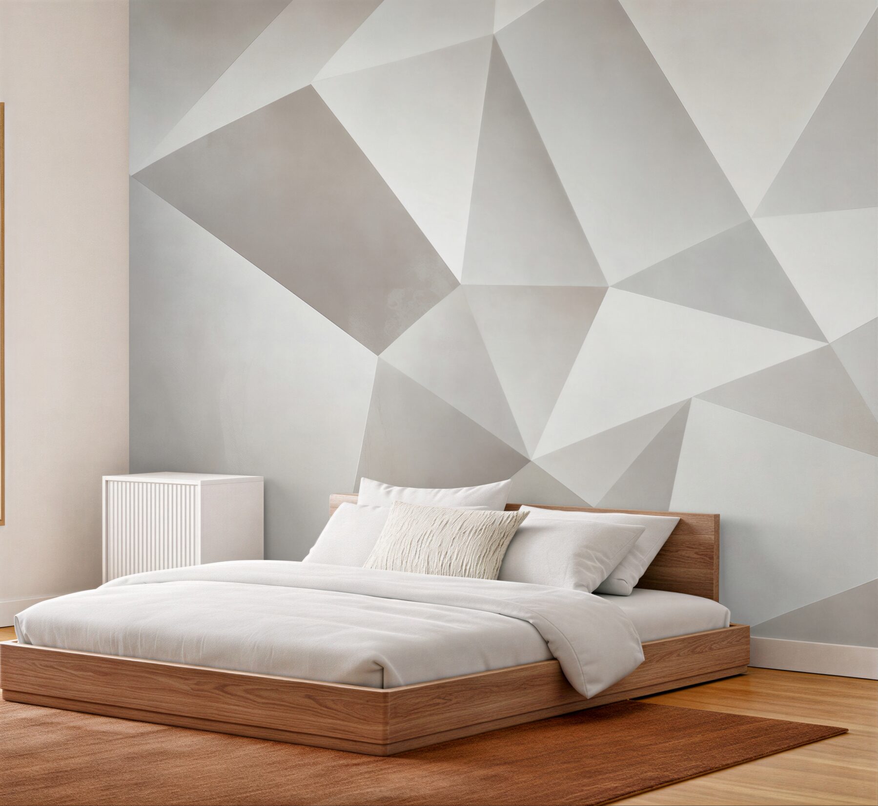 Fototapeta geometryczne trójkąty beżowe nowoczesna abstrakcja 3D?v23
