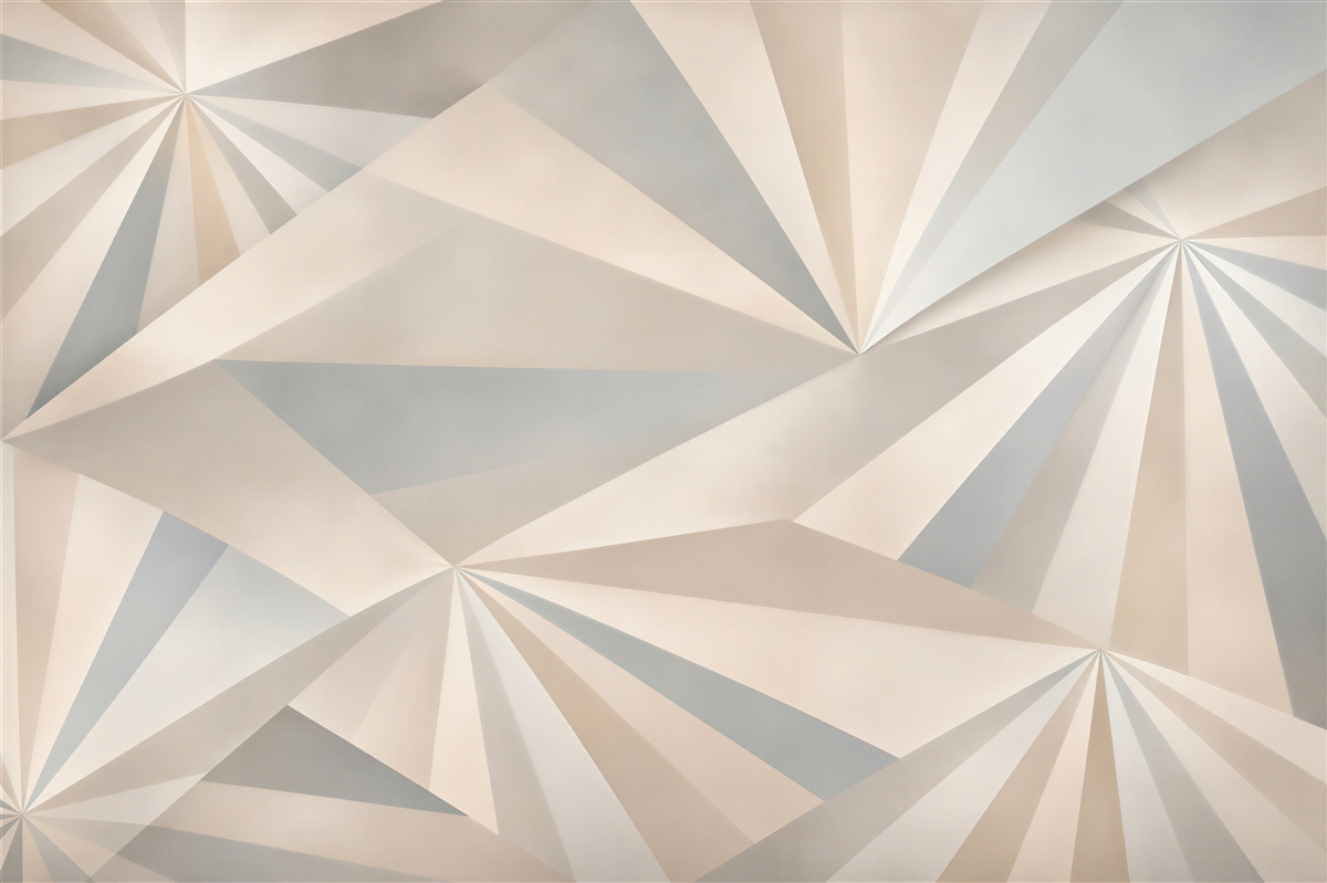 Fototapeta abstrakcja geometryczna szaro beżowa z promienistym wzorem 3D