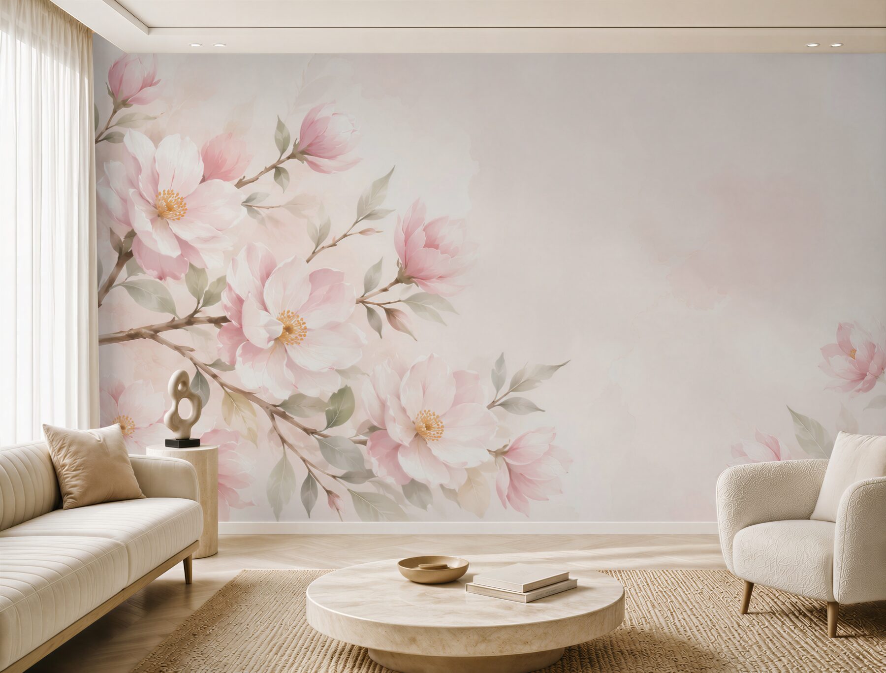 Fototapeta pastelowe magnolie na gałęziach delikatna kwiatowa?v23