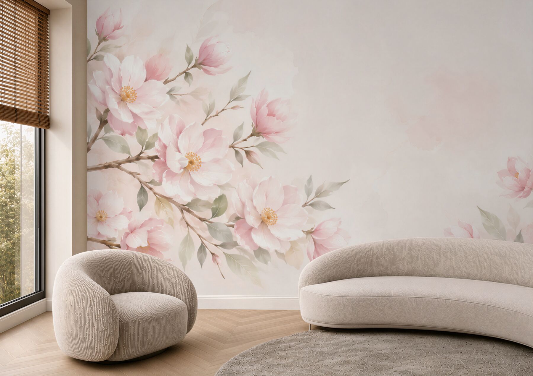 Fototapeta pastelowe magnolie na gałęziach delikatna kwiatowa?v23