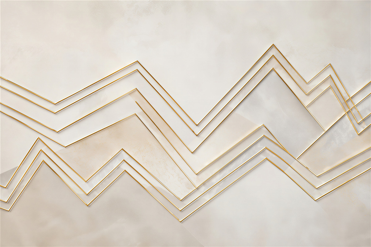 Fototapeta geometryczne linie złote na beżowym tle nowoczesna