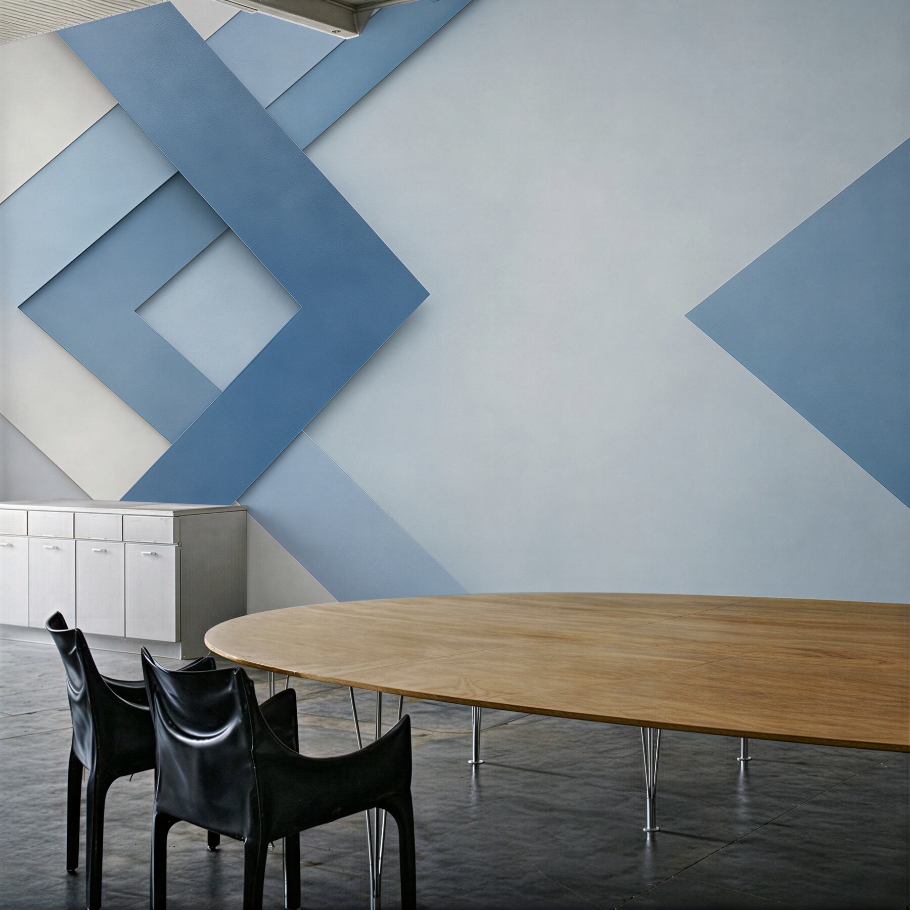 Fototapeta geometryczna abstrakcja niebieskie pasy nowoczesna do biura