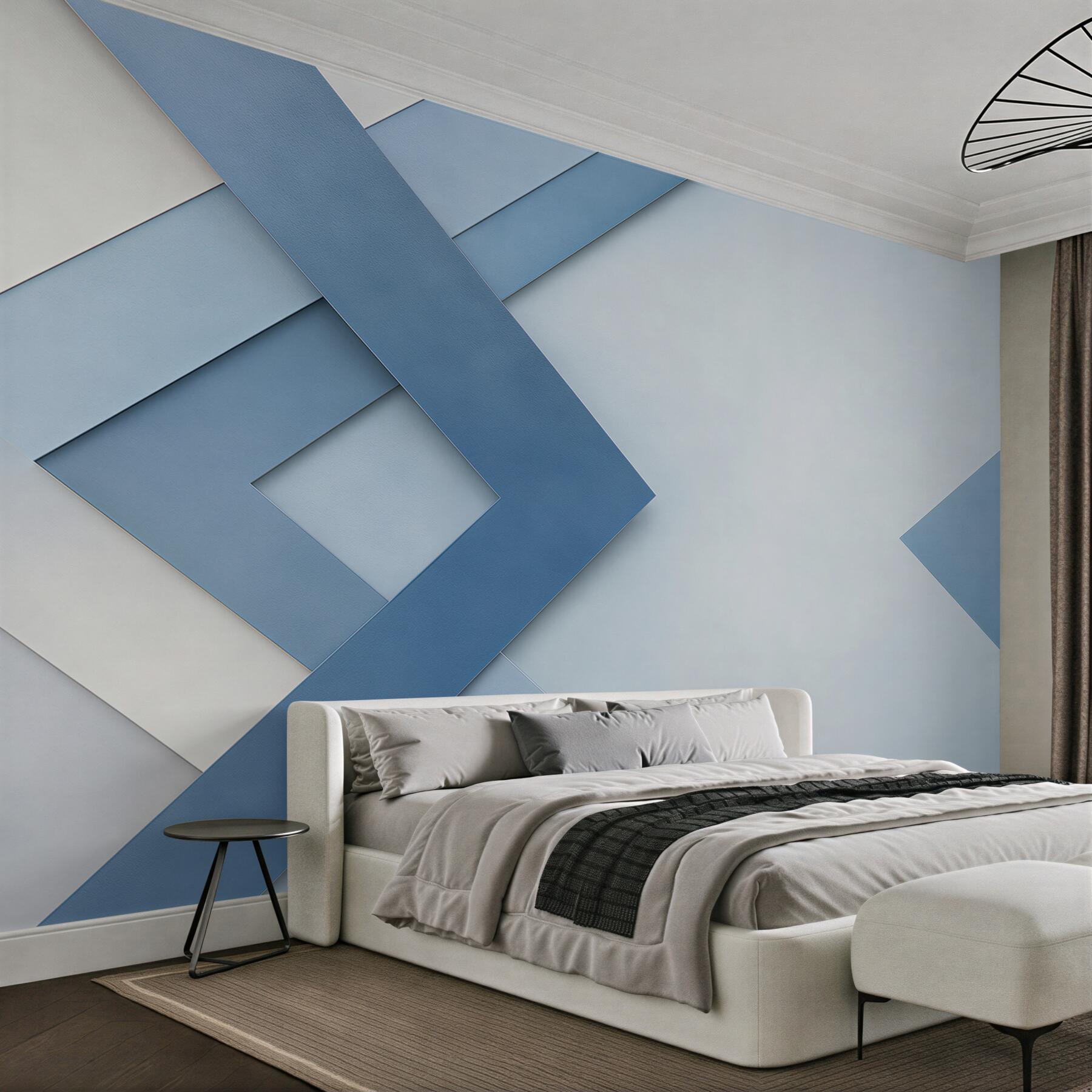 Fototapeta geometryczna abstrakcja niebieskie pasy nowoczesna do biura?v23