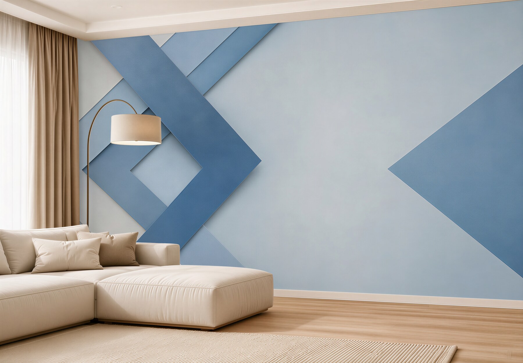 Fototapeta geometryczna abstrakcja niebieskie pasy nowoczesna do biura?v23