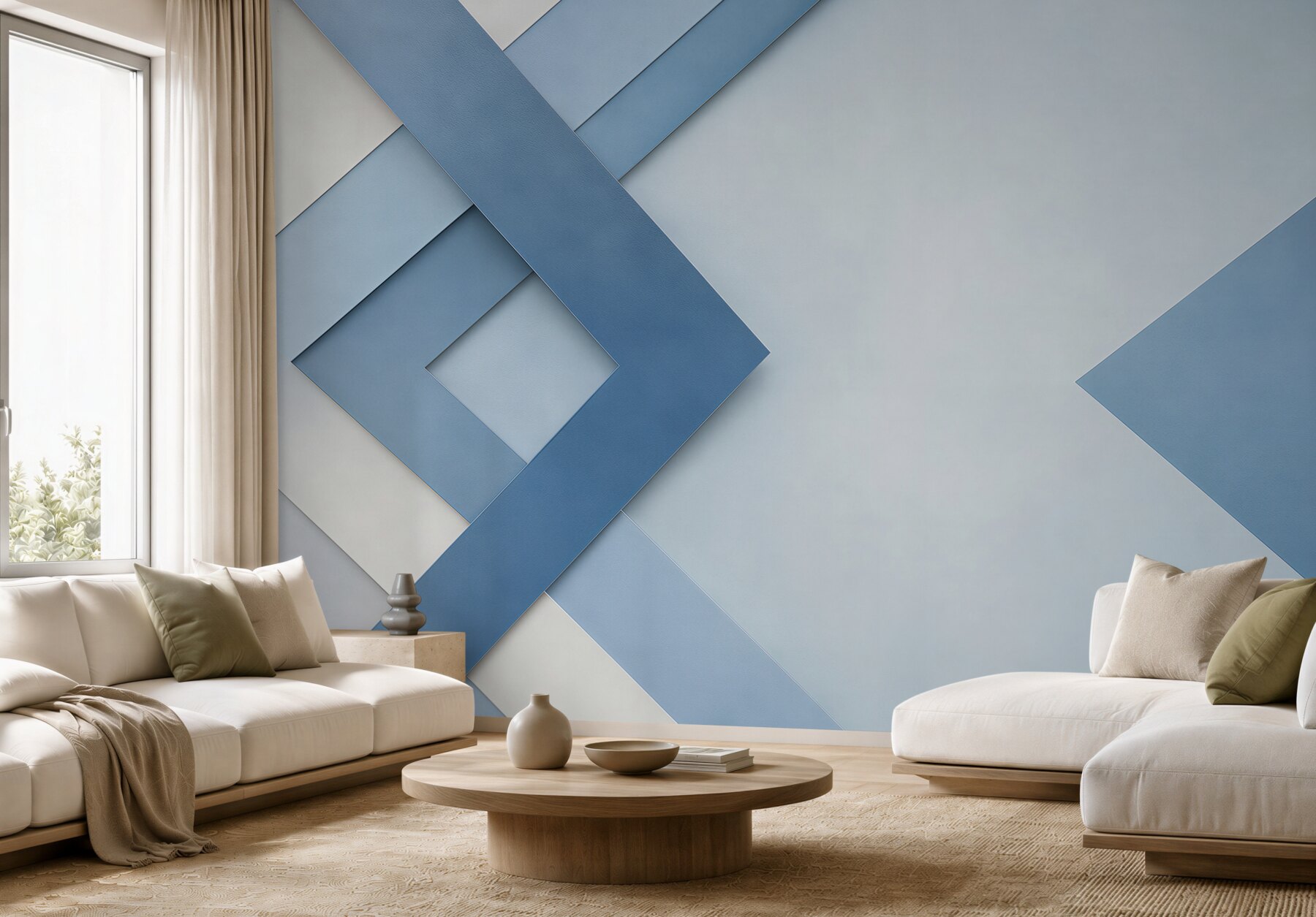 Fototapeta geometryczna abstrakcja niebieskie pasy nowoczesna do biura?v23
