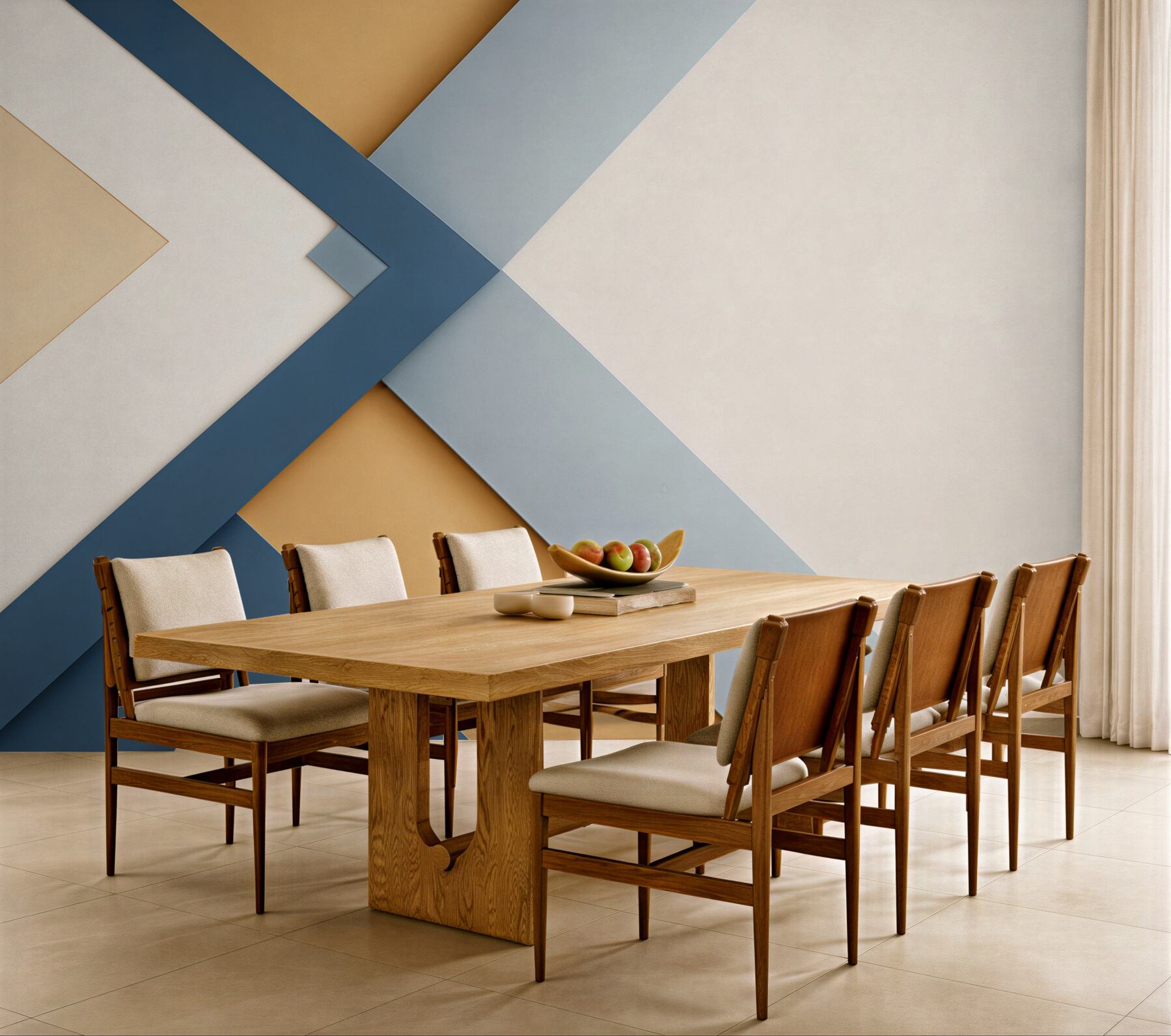 Fototapeta geometryczna abstrakcja granatowo beżowa nowoczesna minimalistyczna