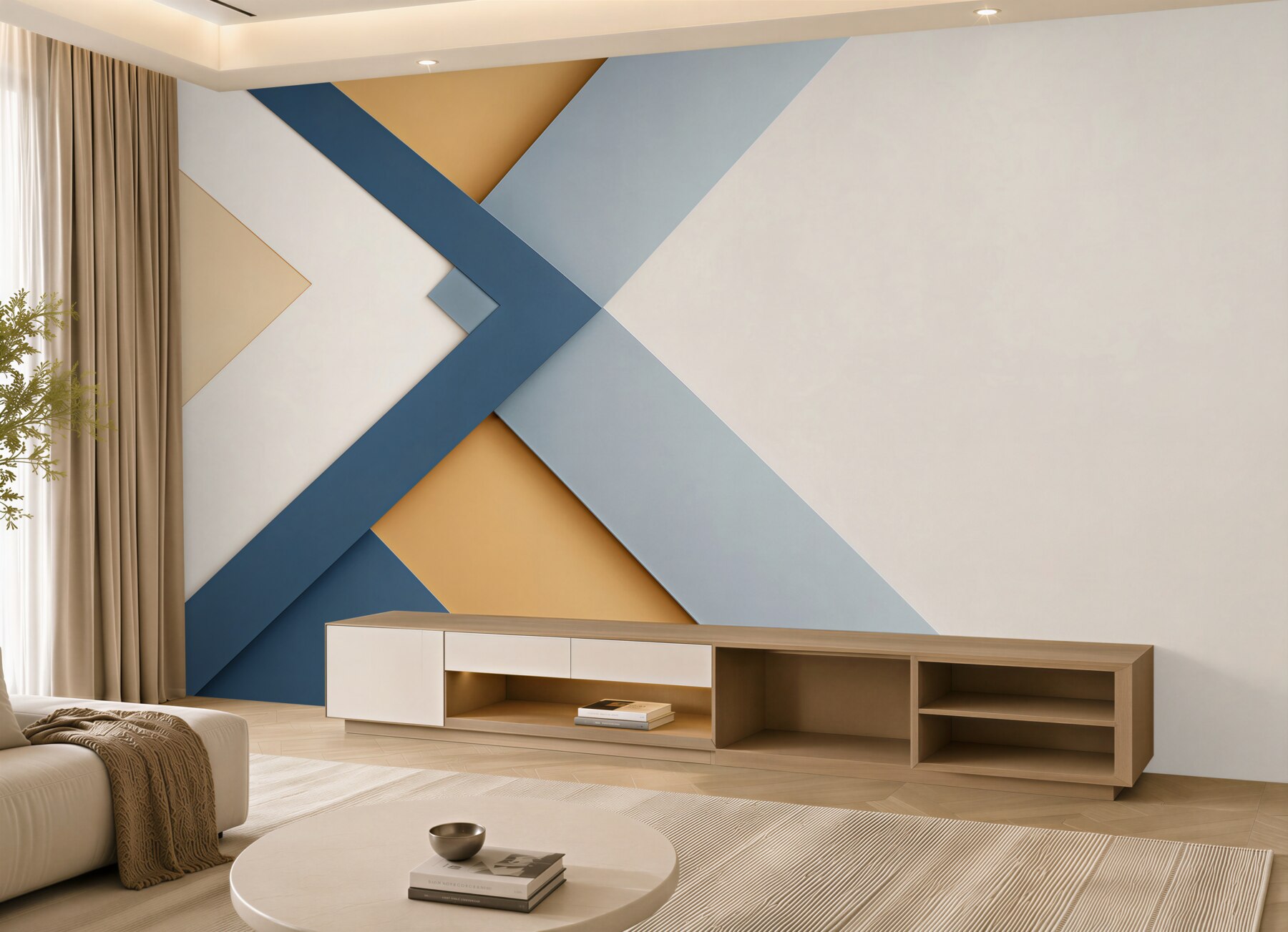 Fototapeta geometryczna abstrakcja granatowo beżowa nowoczesna minimalistyczna?v23