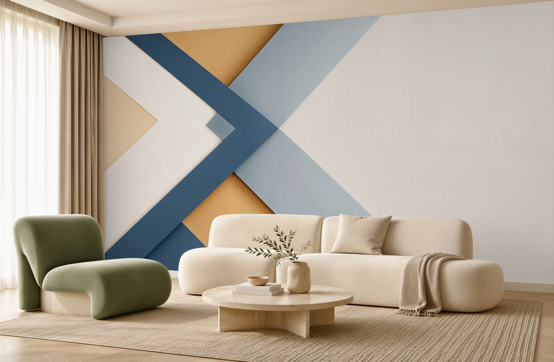 Fototapeta geometryczna abstrakcja granatowo beżowa nowoczesna minimalistyczna?v23