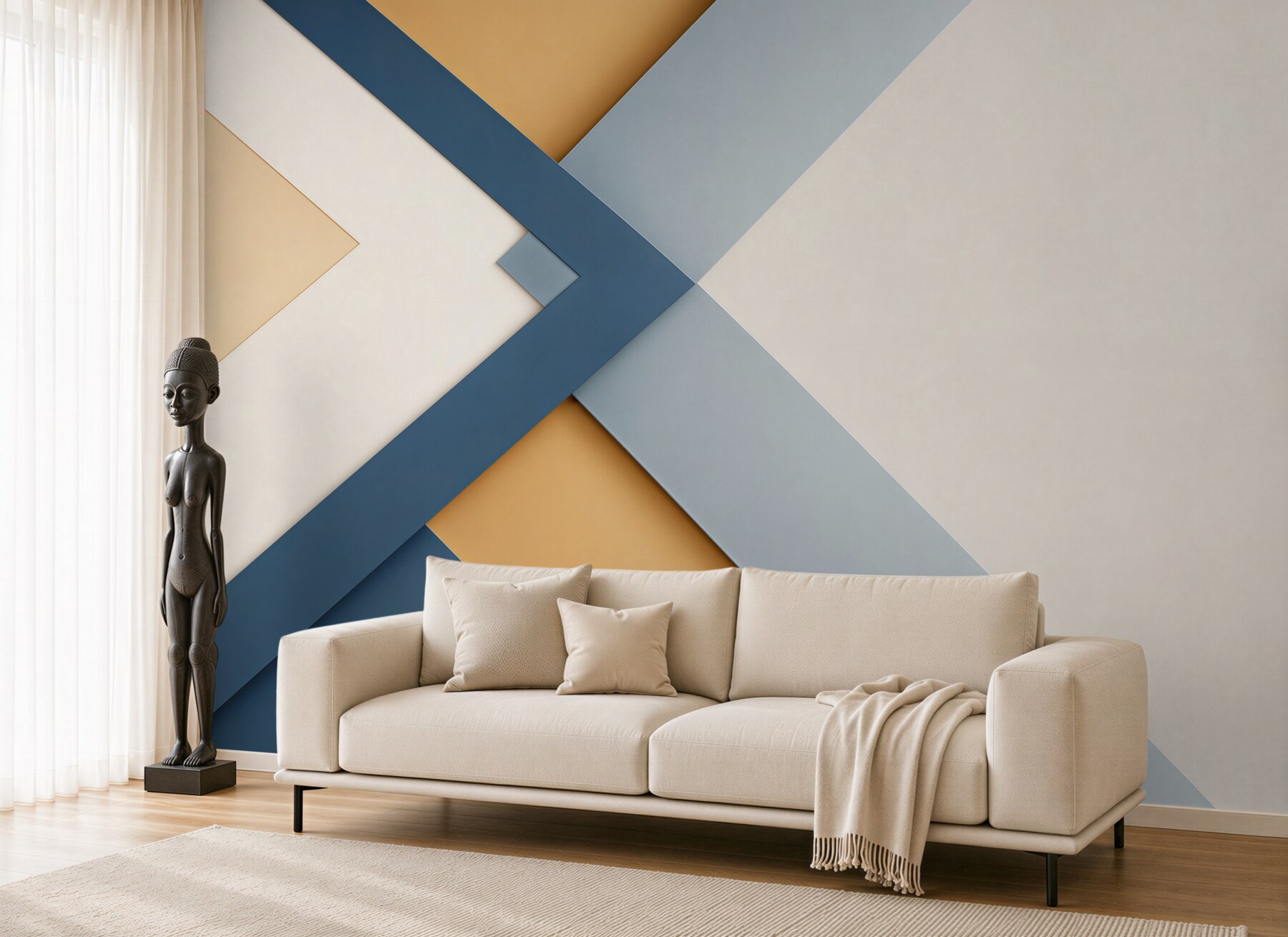 Fototapeta geometryczna abstrakcja granatowo beżowa nowoczesna minimalistyczna?v23