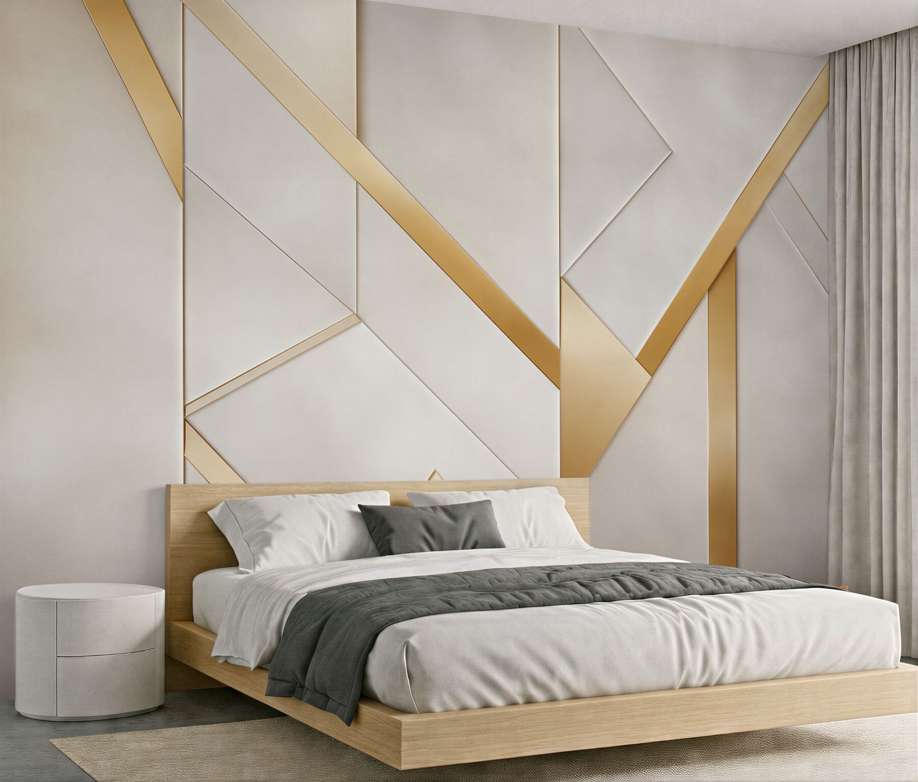 Fototapeta geometryczne panele biało złote nowoczesne art déco?v23