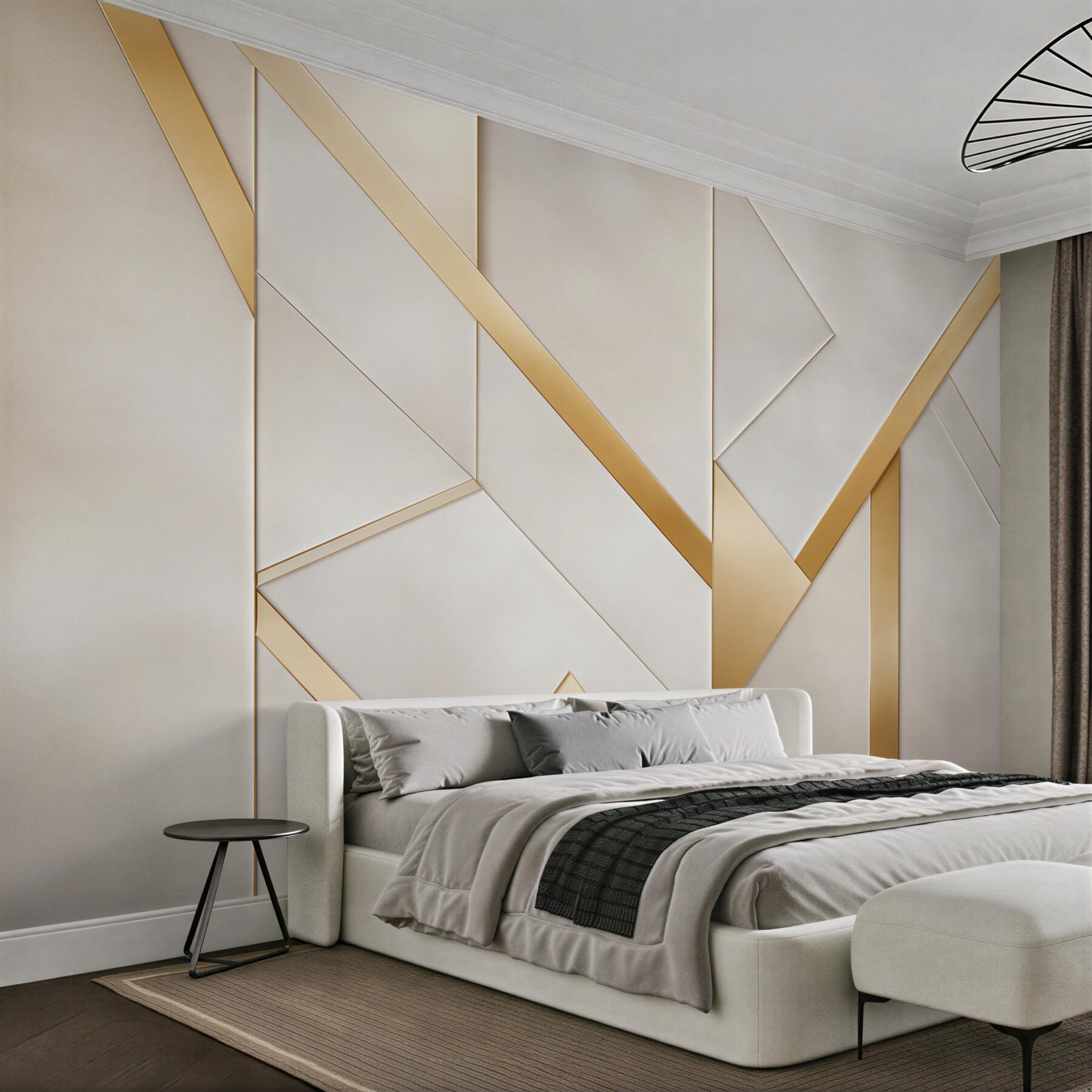 Fototapeta geometryczne panele biało złote nowoczesne art déco?v23