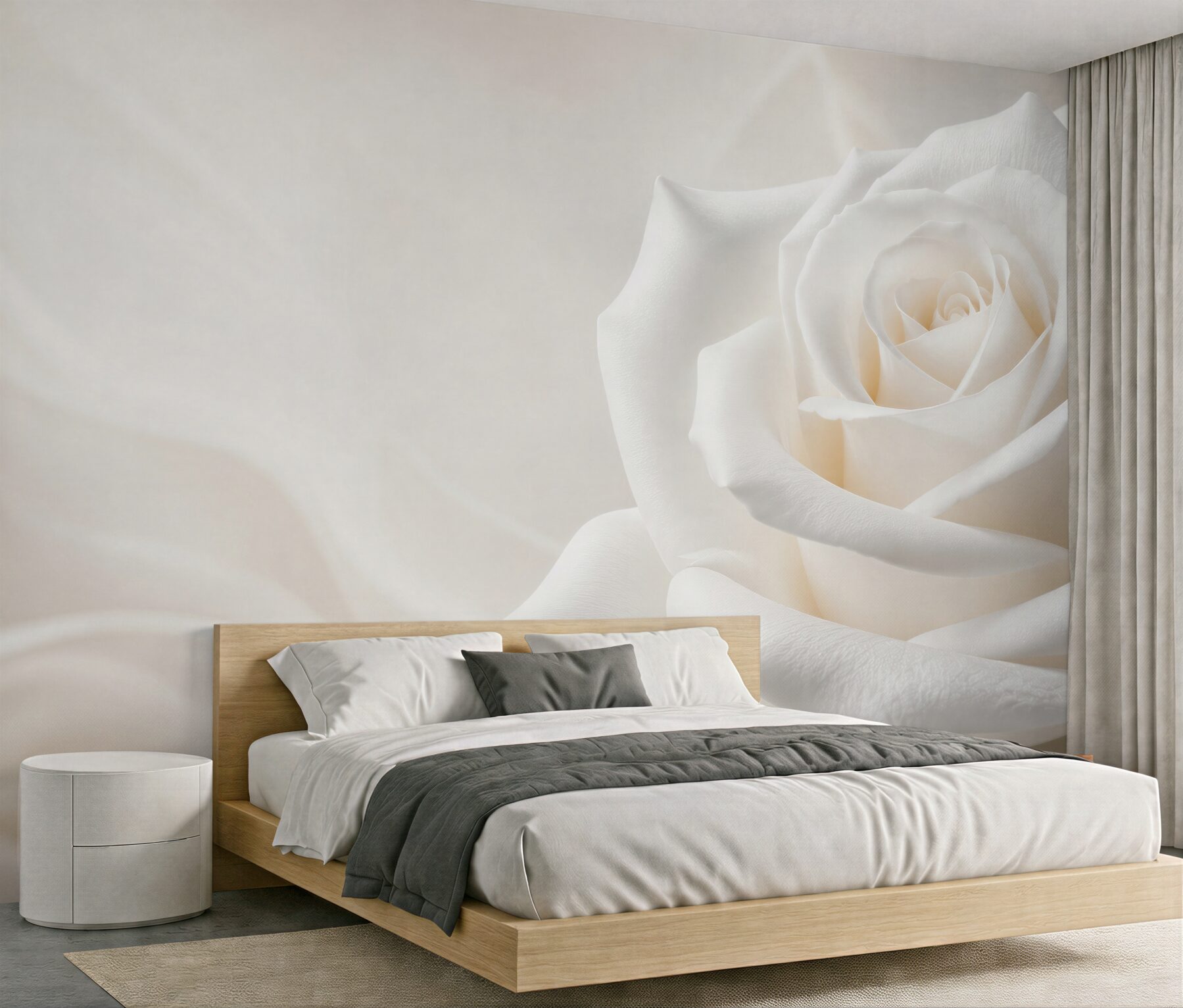 Fototapeta biała róża makro subtelna i elegancka do sypialni?v23
