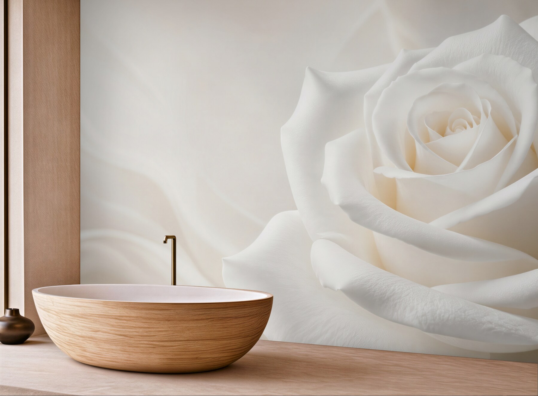 Fototapeta biała róża makro subtelna i elegancka do sypialni?v23