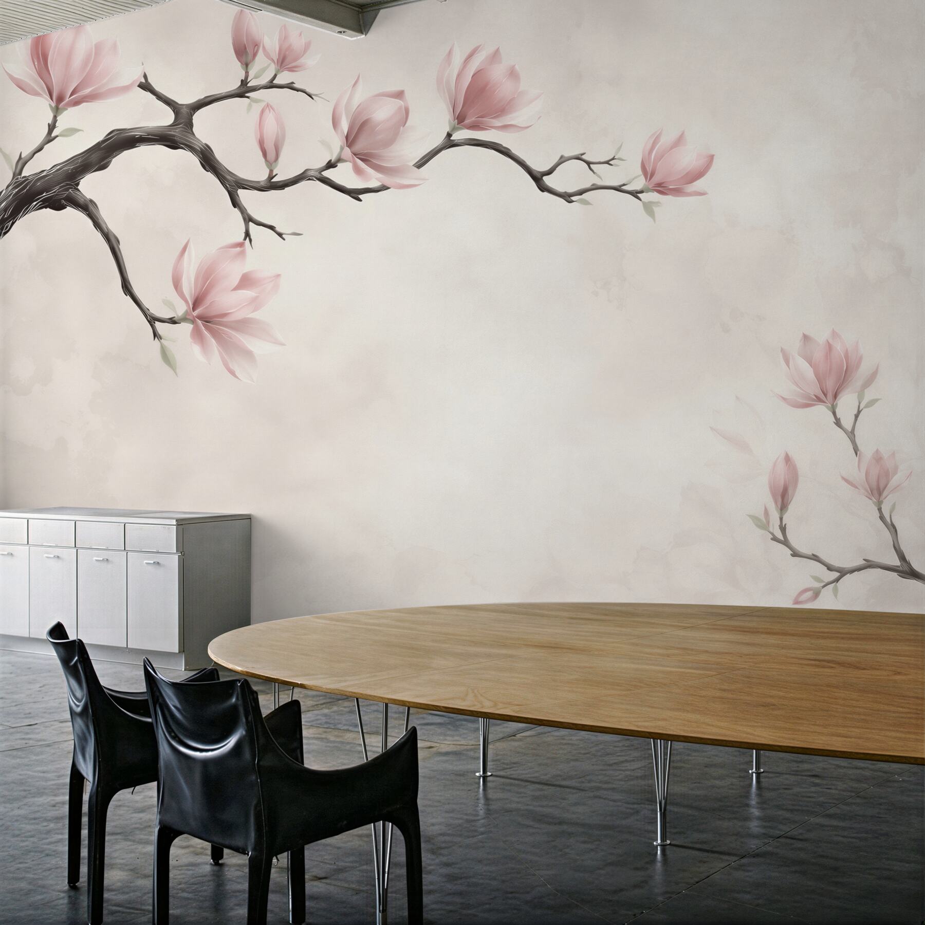Fototapeta magnolie różowe na gałęziach elegancka i subtelna?v23
