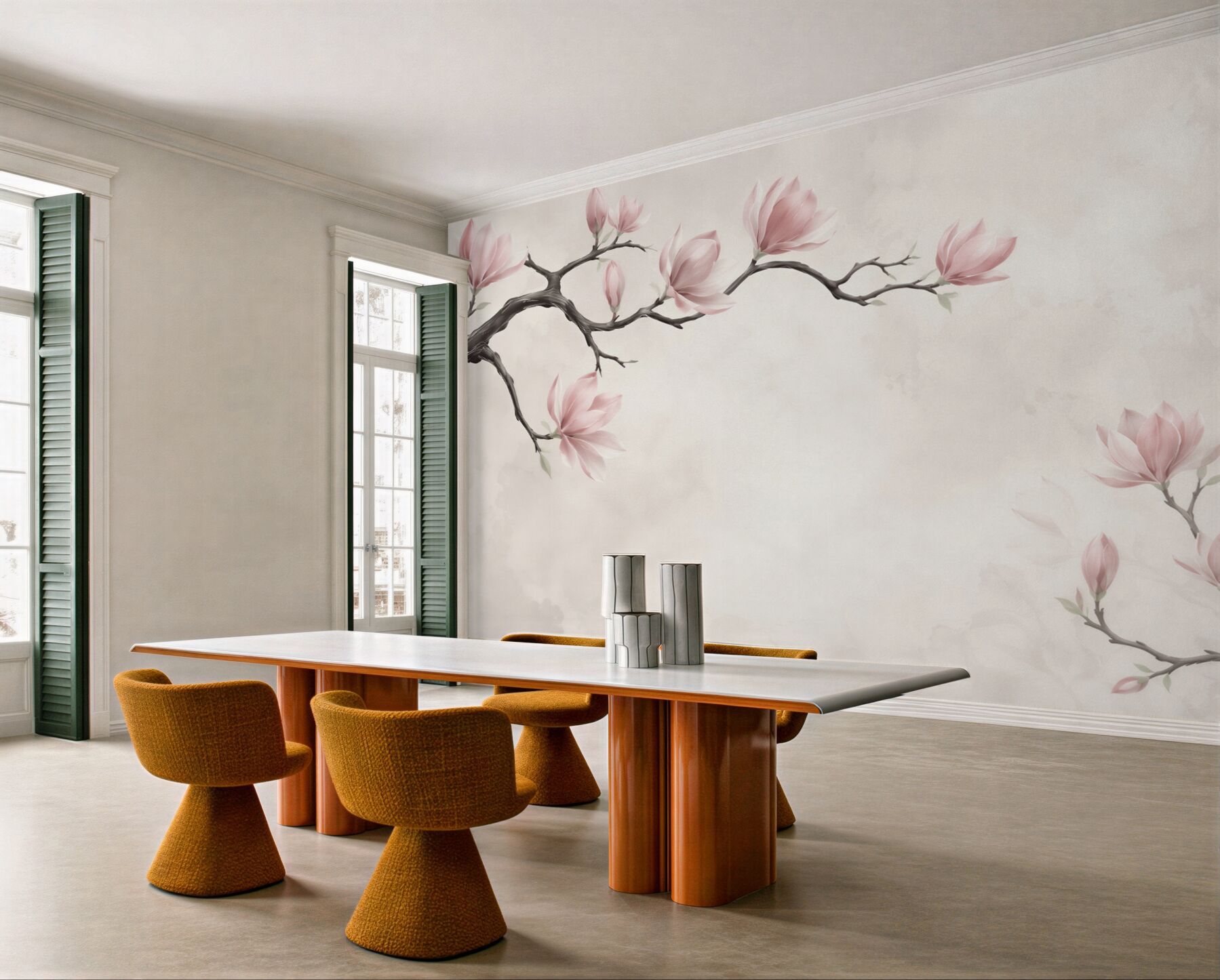 Fototapeta magnolie różowe na gałęziach elegancka i subtelna?v23