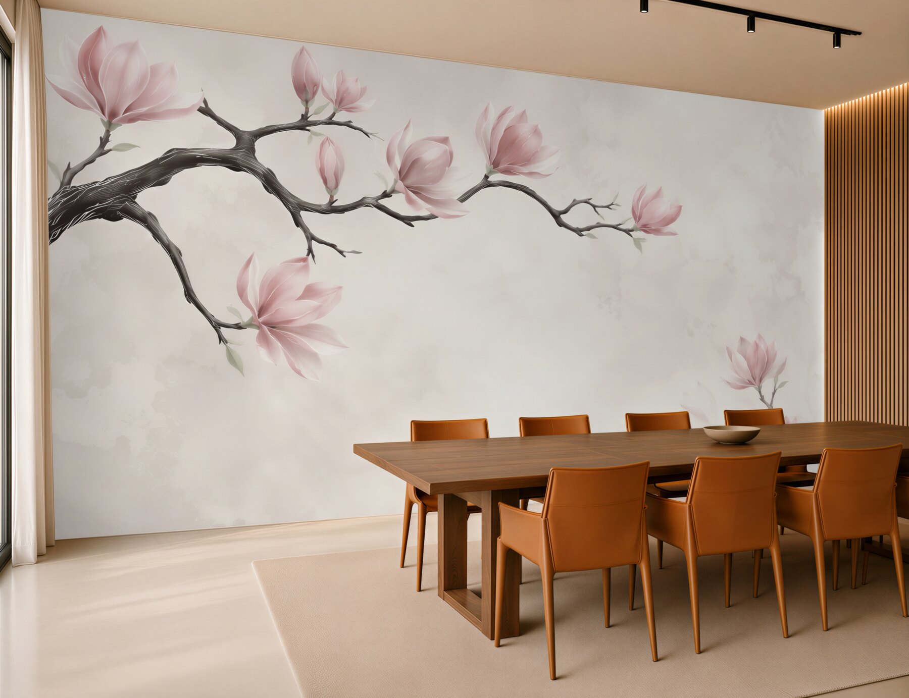 Fototapeta magnolie różowe na gałęziach elegancka i subtelna?v23