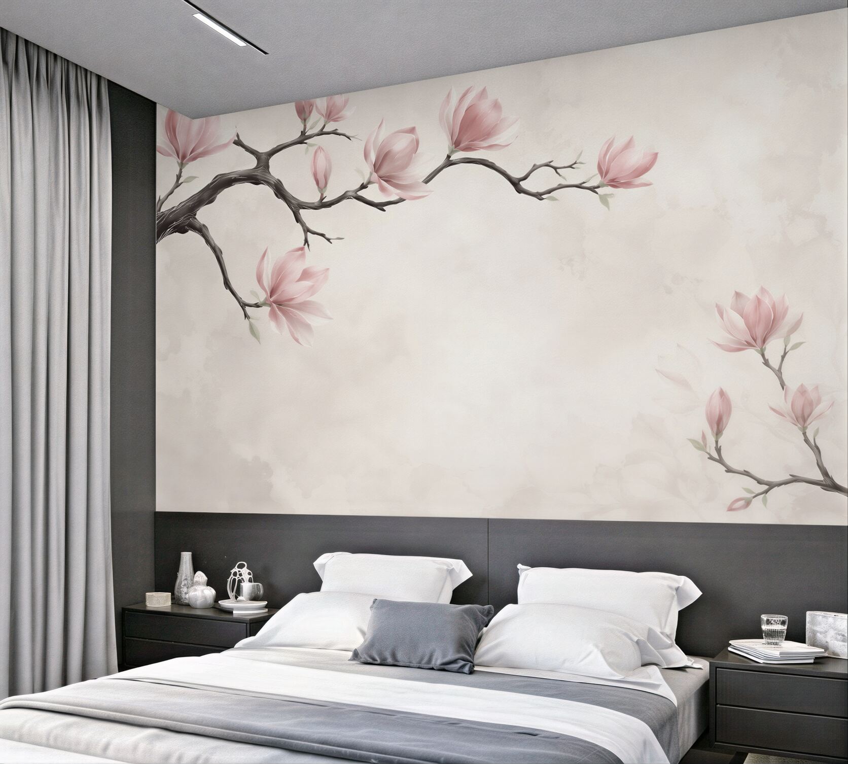Fototapeta magnolie różowe na gałęziach elegancka i subtelna?v23