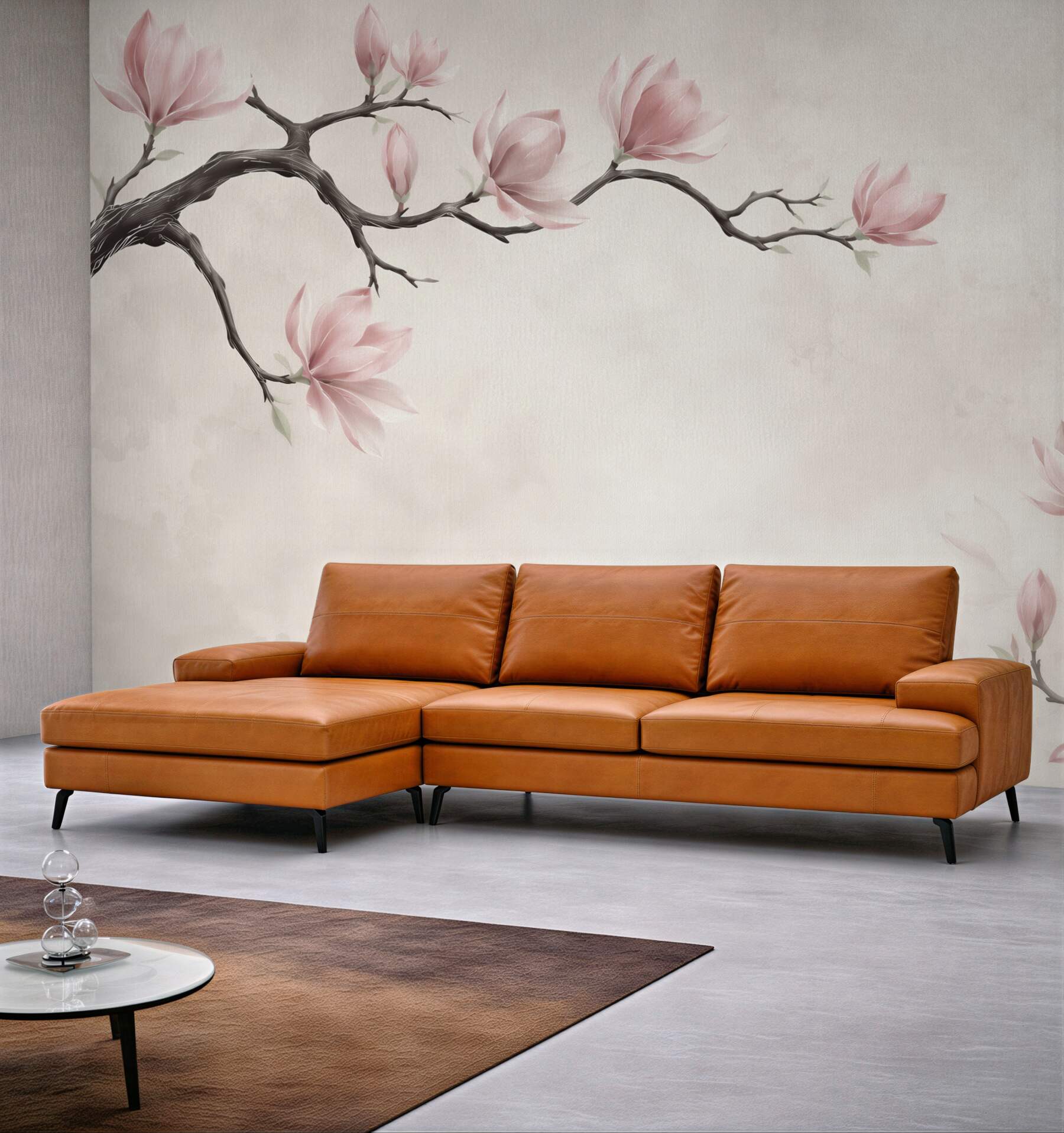 Fototapeta magnolie różowe na gałęziach elegancka i subtelna?v23