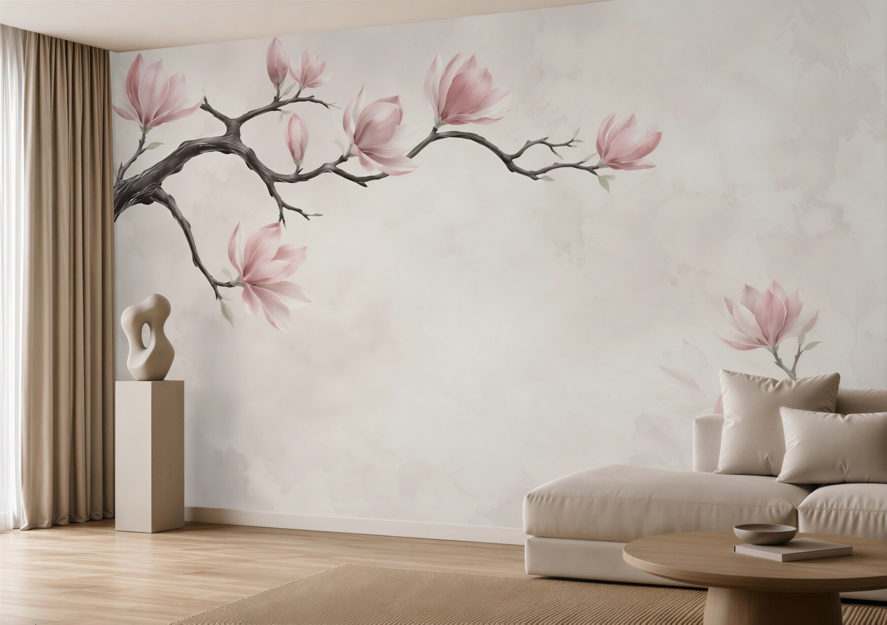Fototapeta magnolie różowe na gałęziach elegancka i subtelna?v23