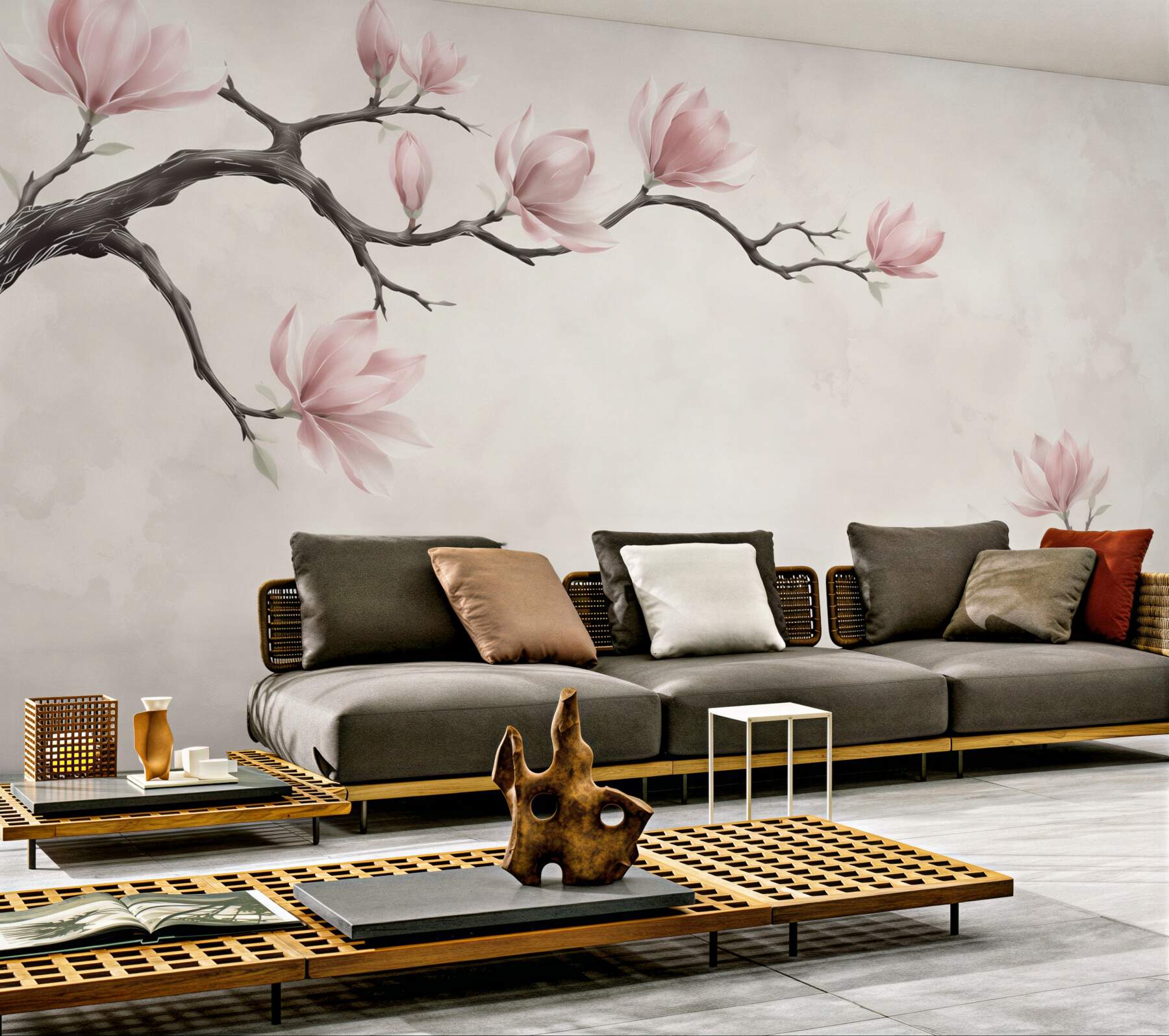 Fototapeta magnolie różowe na gałęziach elegancka i subtelna?v23