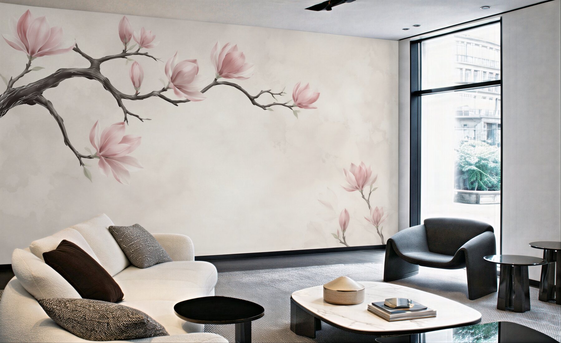 Fototapeta magnolie różowe na gałęziach elegancka i subtelna?v23