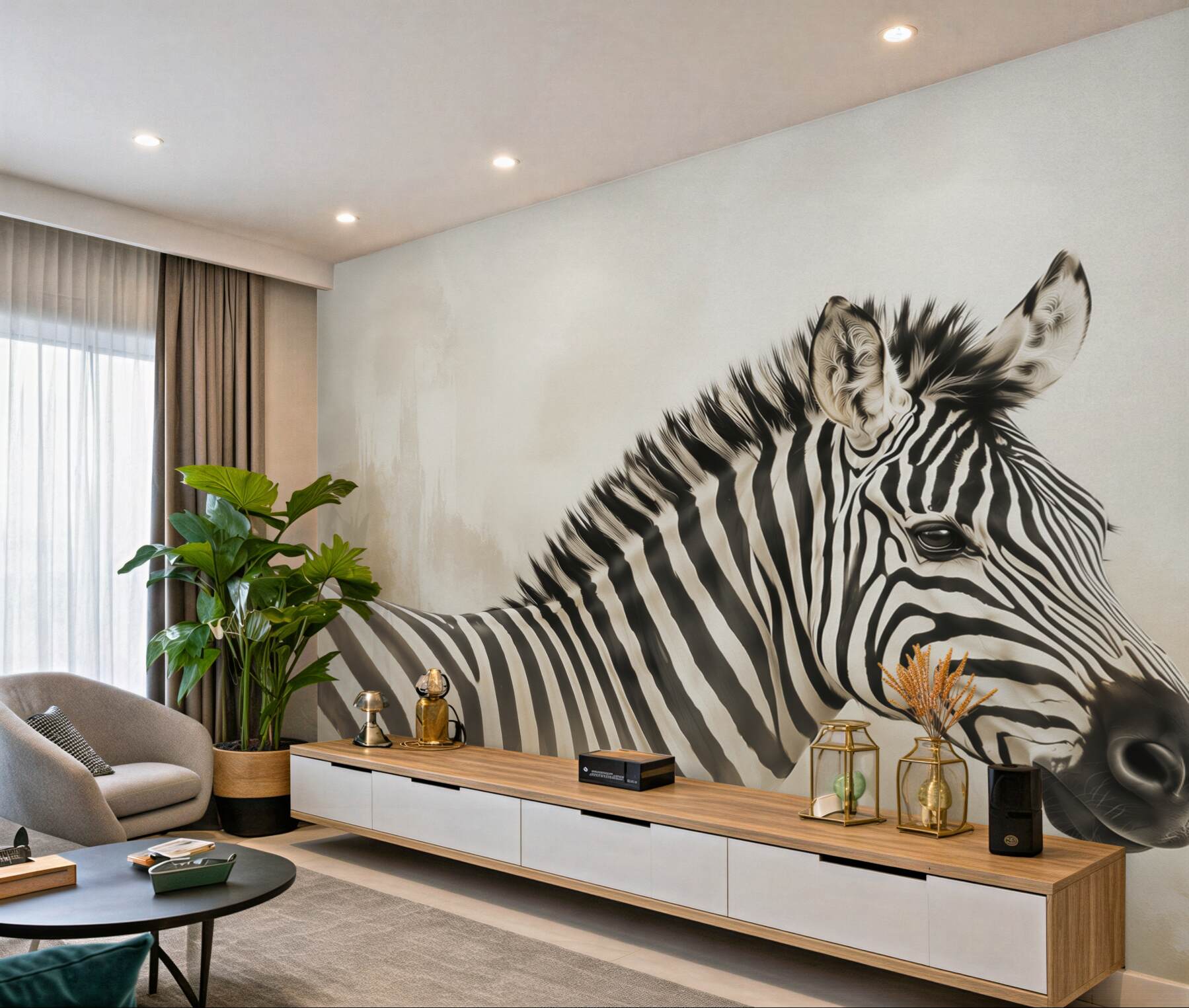 Fototapeta zebra czarno-biała portret na jasnym tle?v23